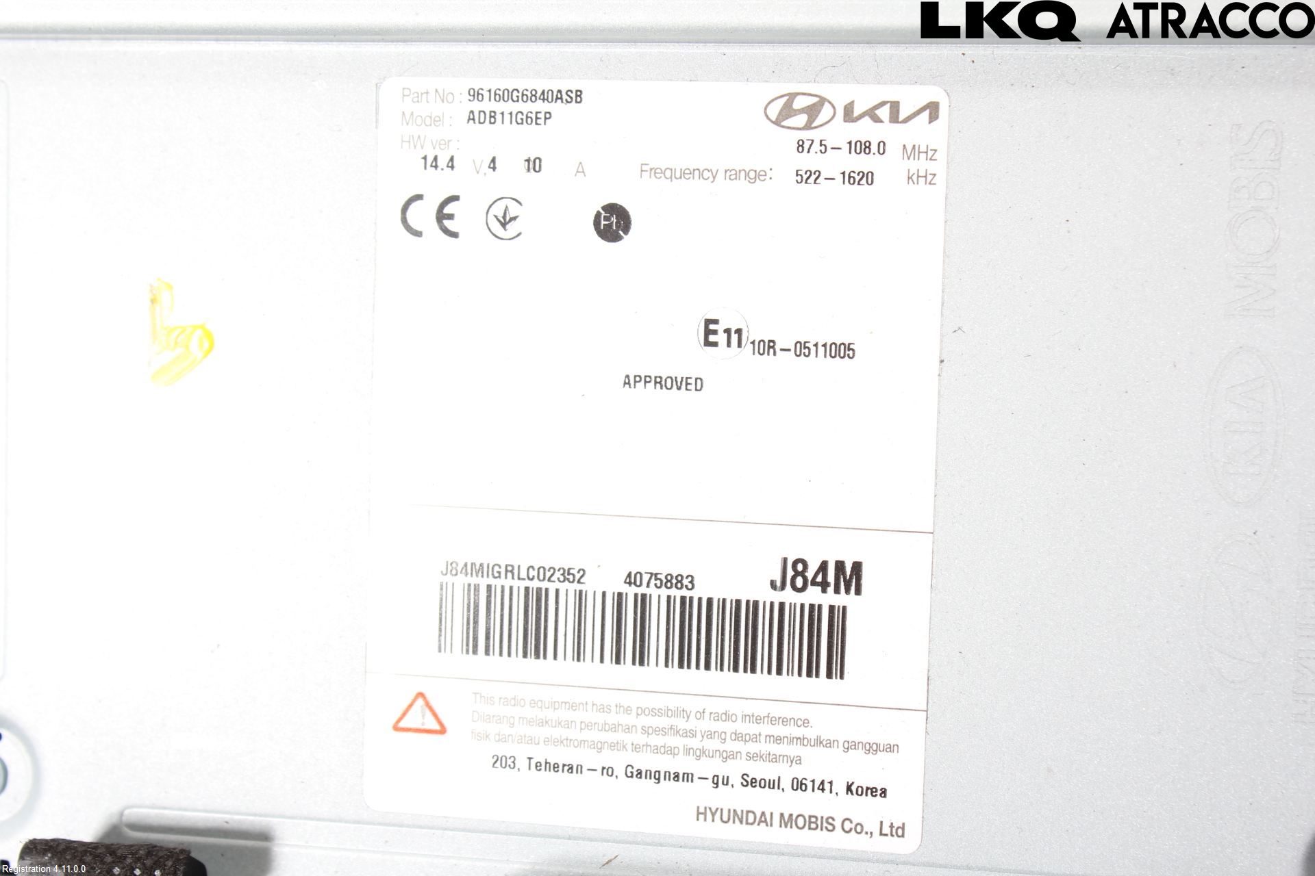 Kia PICANTO 17- Cd Radio - Multimediapanel