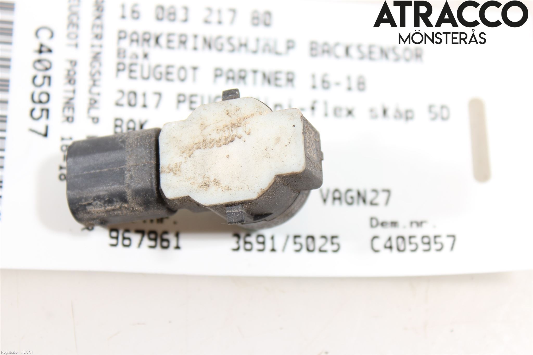 Peugeot PARTNER 16-18 Parkeringshjälp Backsensor