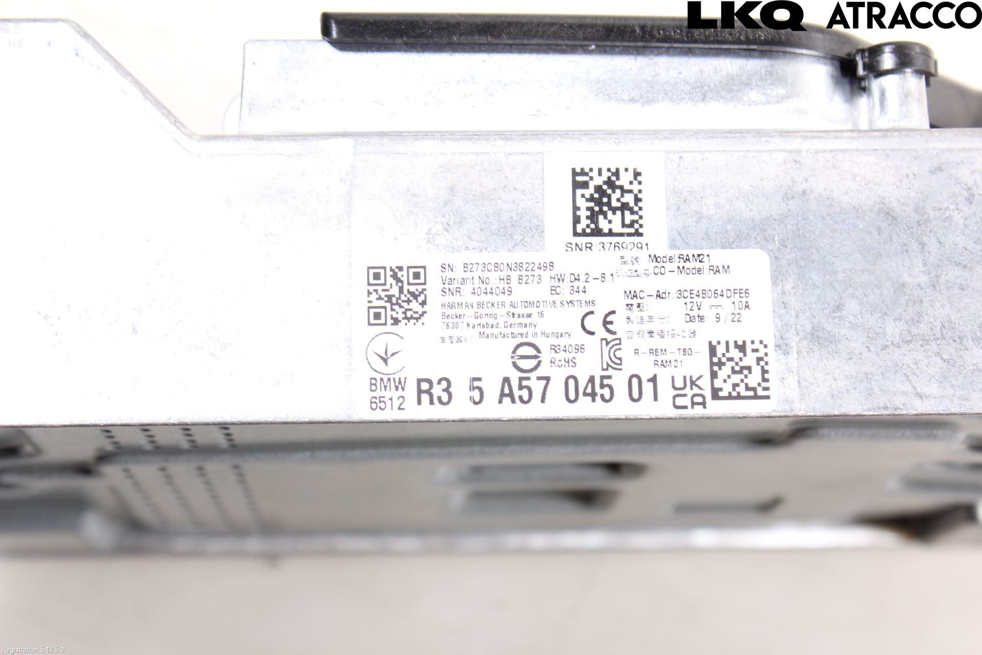 BMW 5 G30/G31/F90 17-23 Cd Radio - Multimediapanel