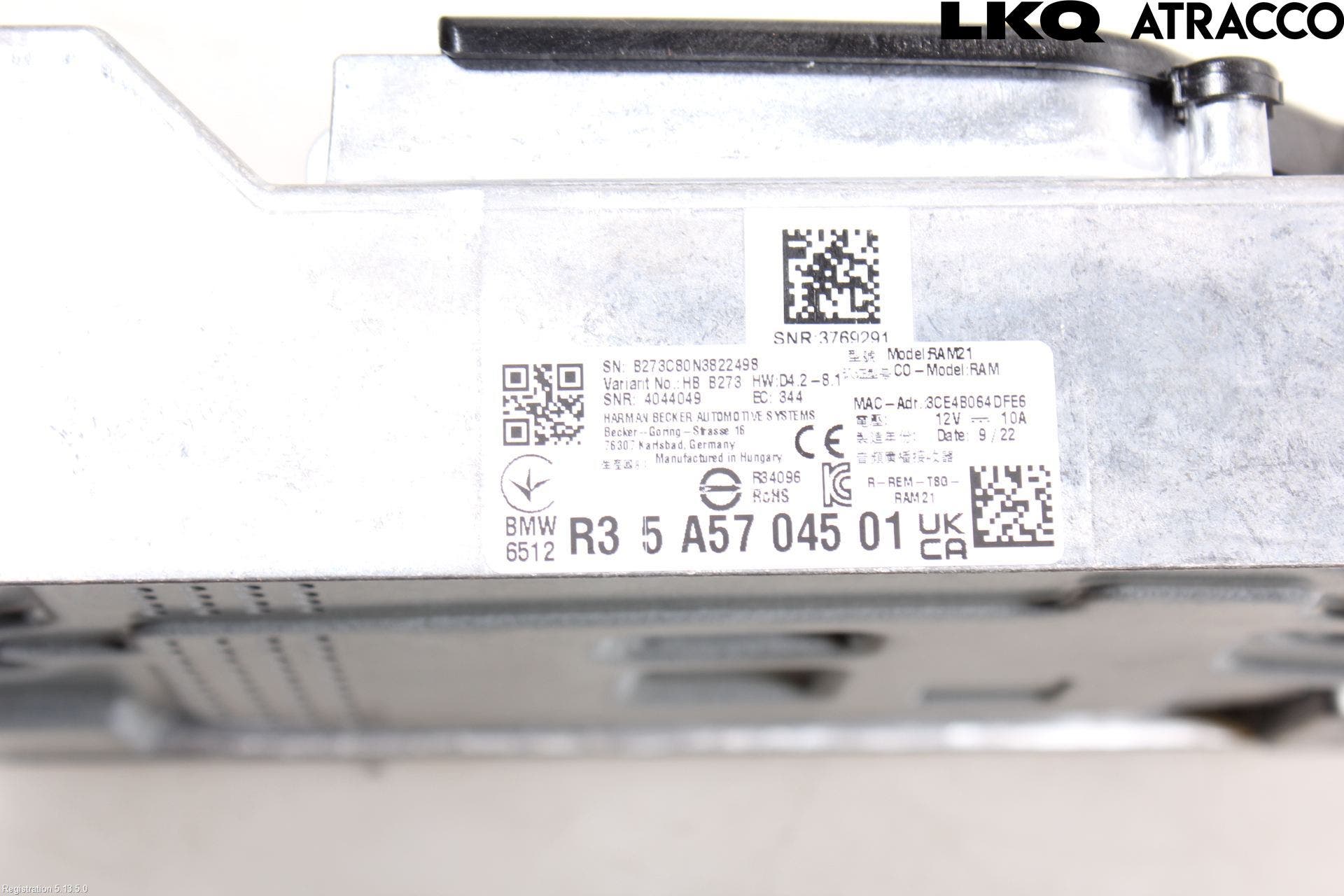 BMW 5 G30/G31/F90 17-23 Cd Radio - Multimediapanel