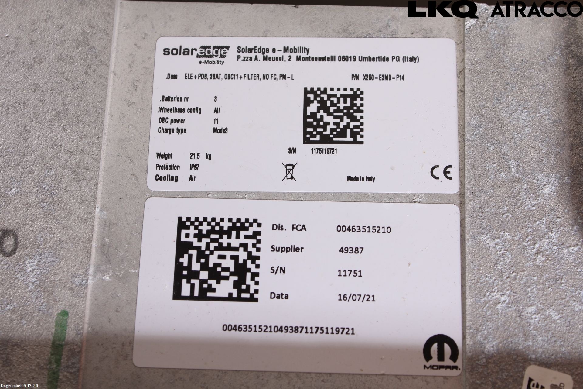 Fiat DUCATO 15-23 Batteriladdare Högspänning
