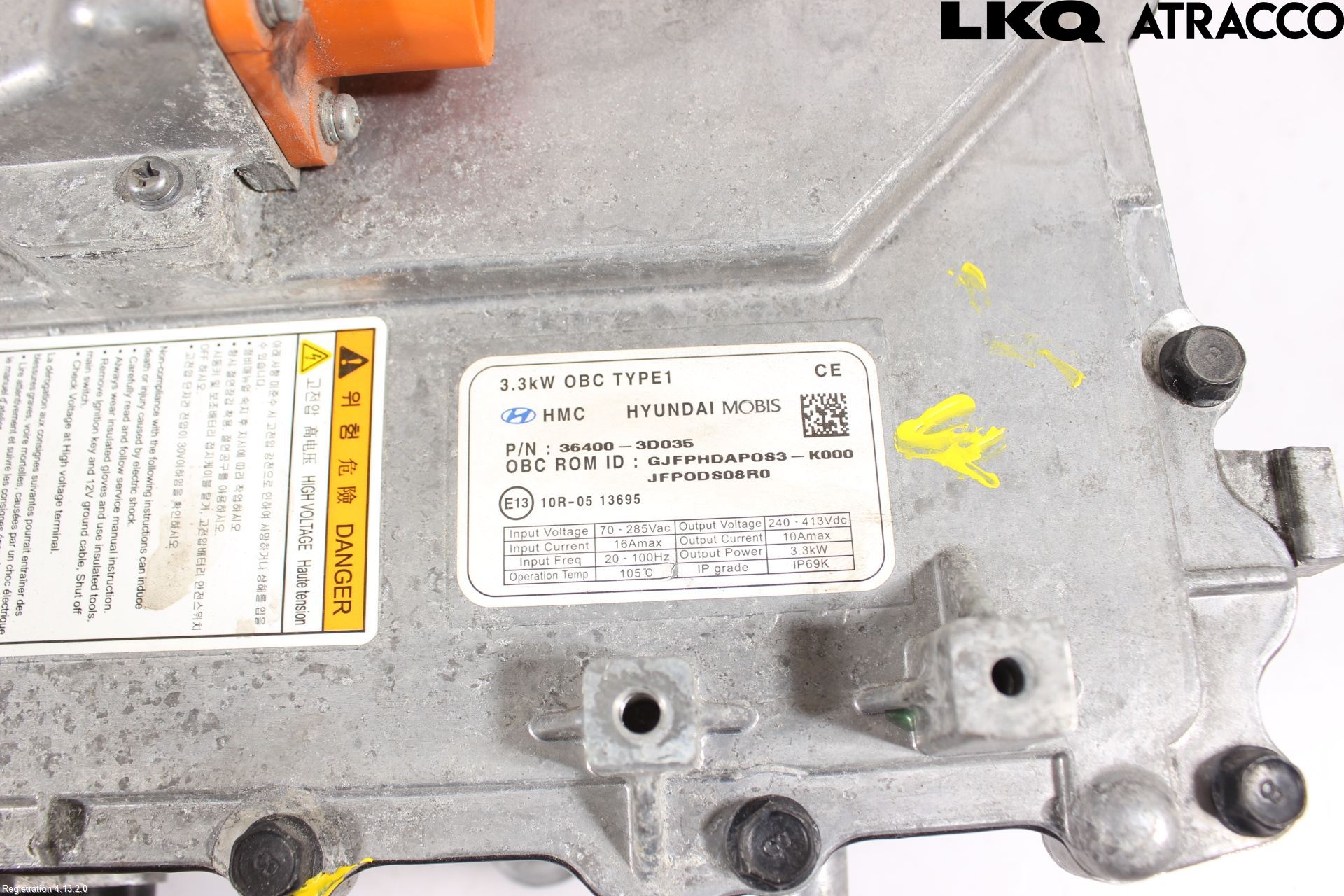 Kia OPTIMA 16-20 Batteriladdare Högspänning