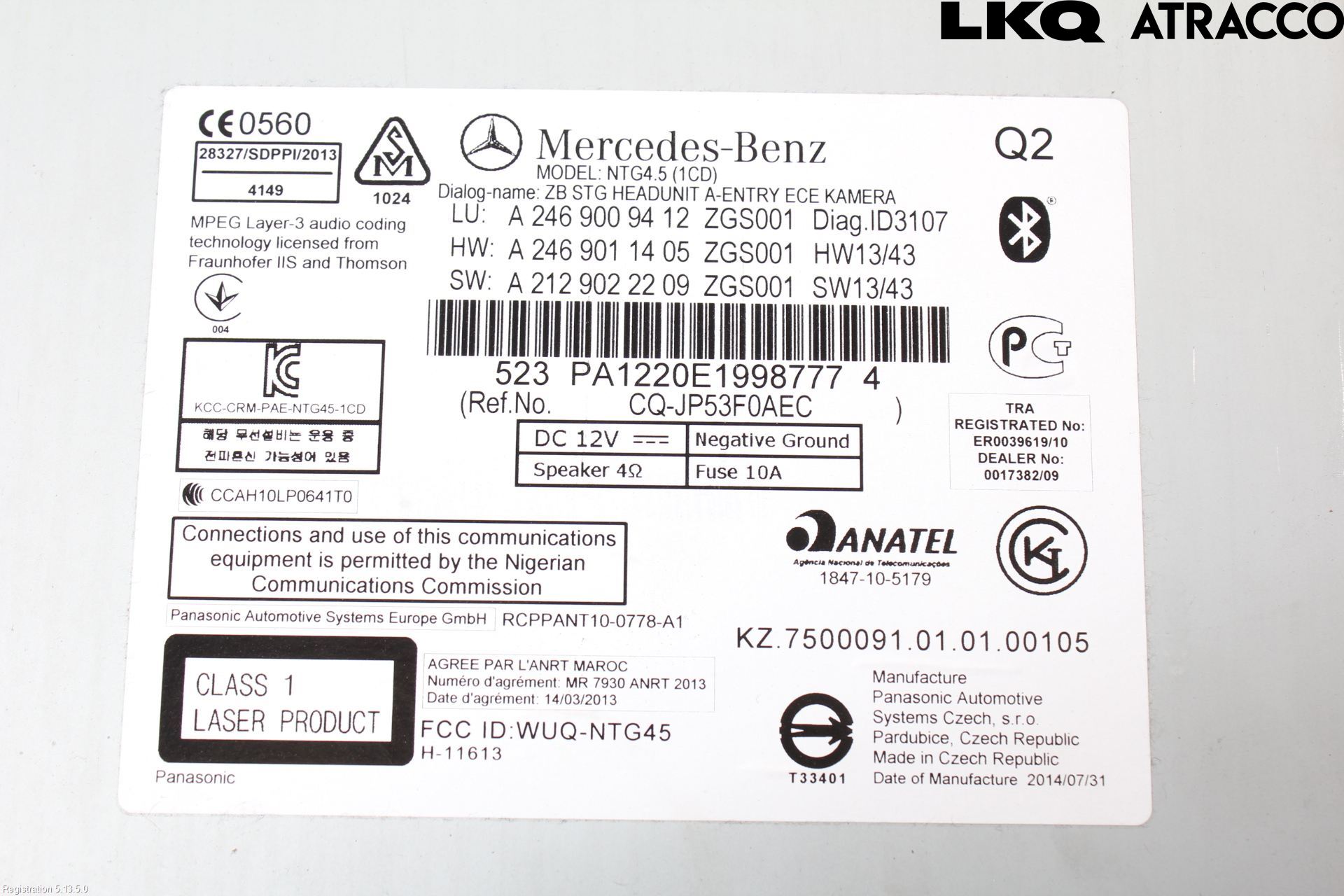 Mercedes-Benz MB GLA-KLASS (X156) 13-20 Cd Radio - Multimediapanel