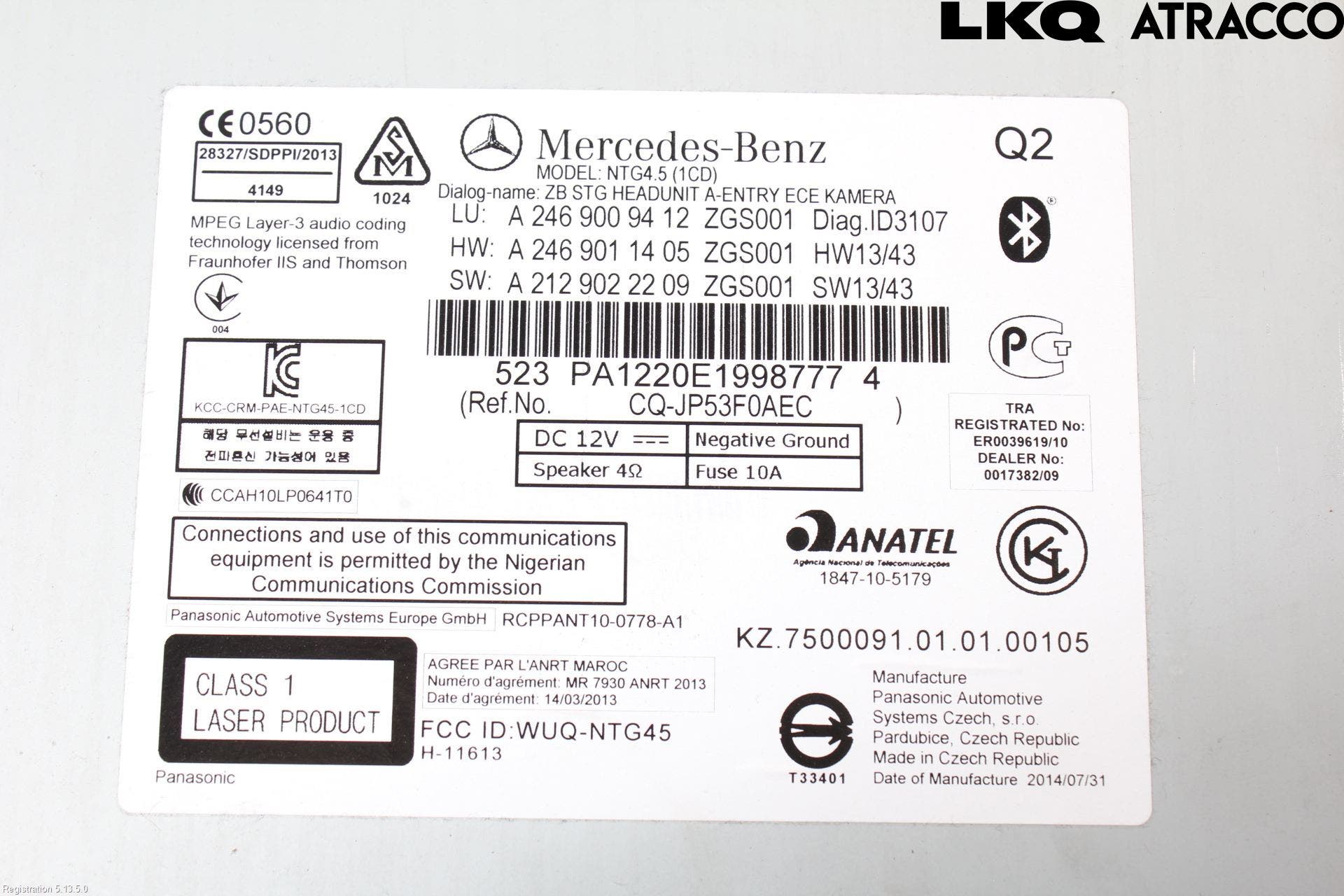 Mercedes-Benz MB GLA-KLASS (X156) 13-20 Cd Radio - Multimediapanel