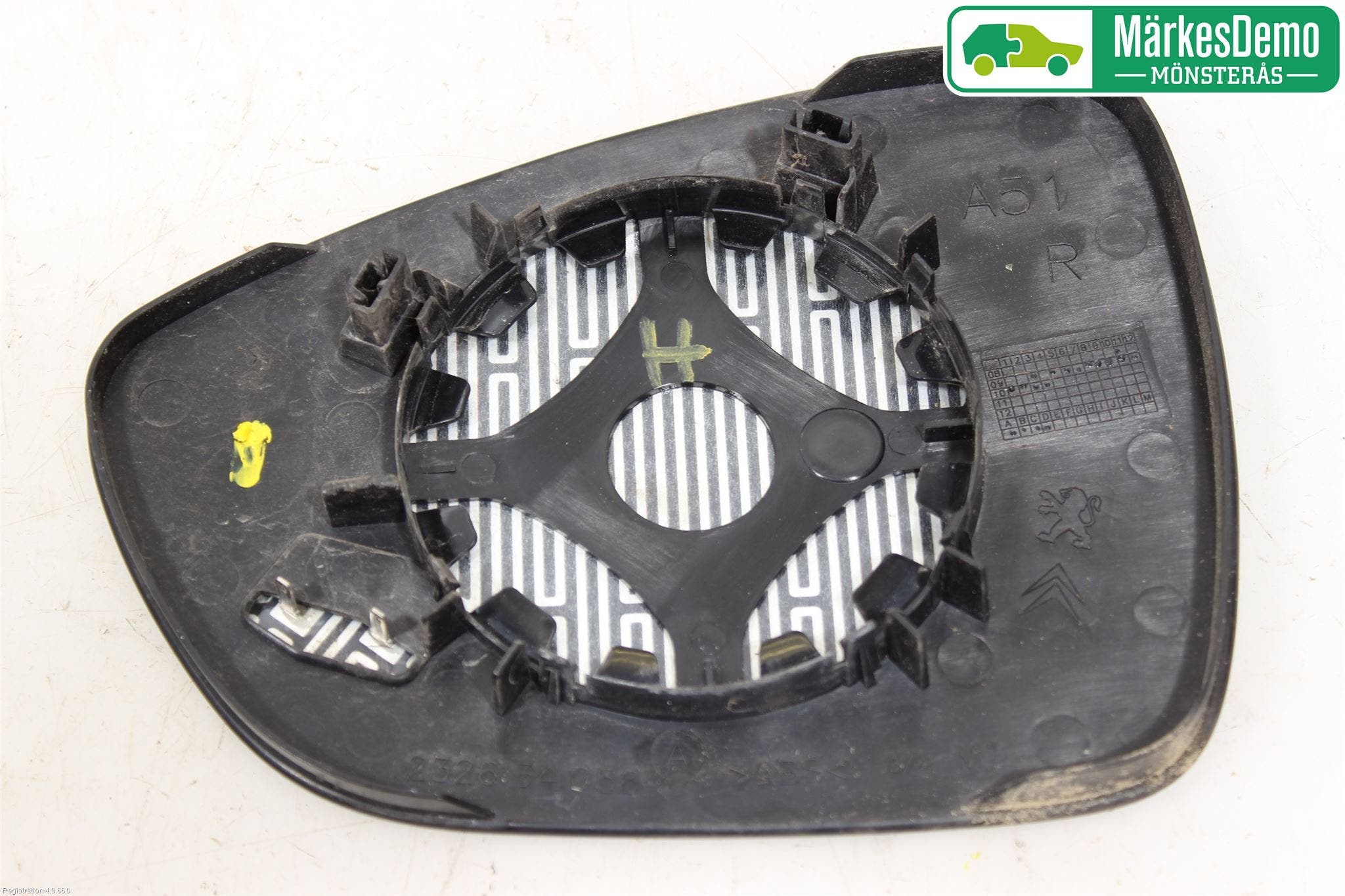 Citroen C3 10-17 Spegelglas Hö