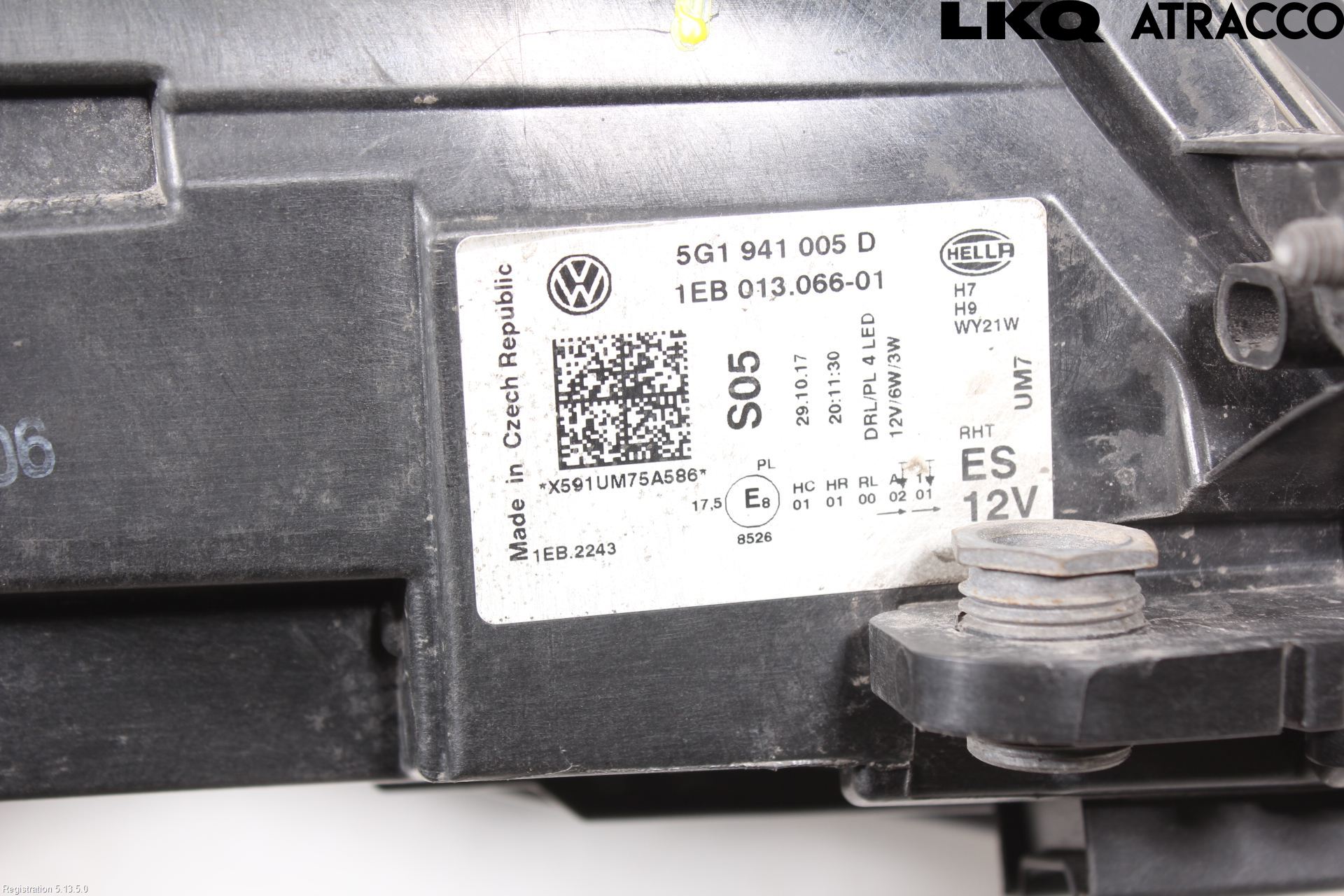 Volkswagen VW GOLF / E-GOLF VII 13-20 Strålkastare Vänster