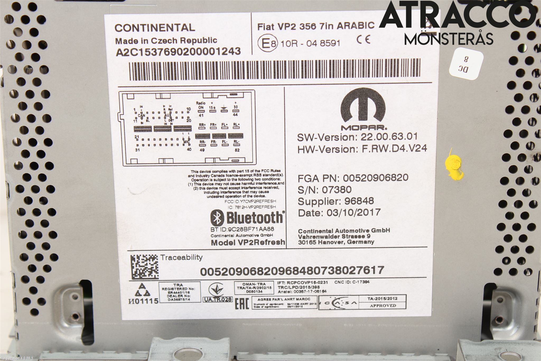 Fiat TIPO/CROSS 16- Cd Radio - Multimediapanel