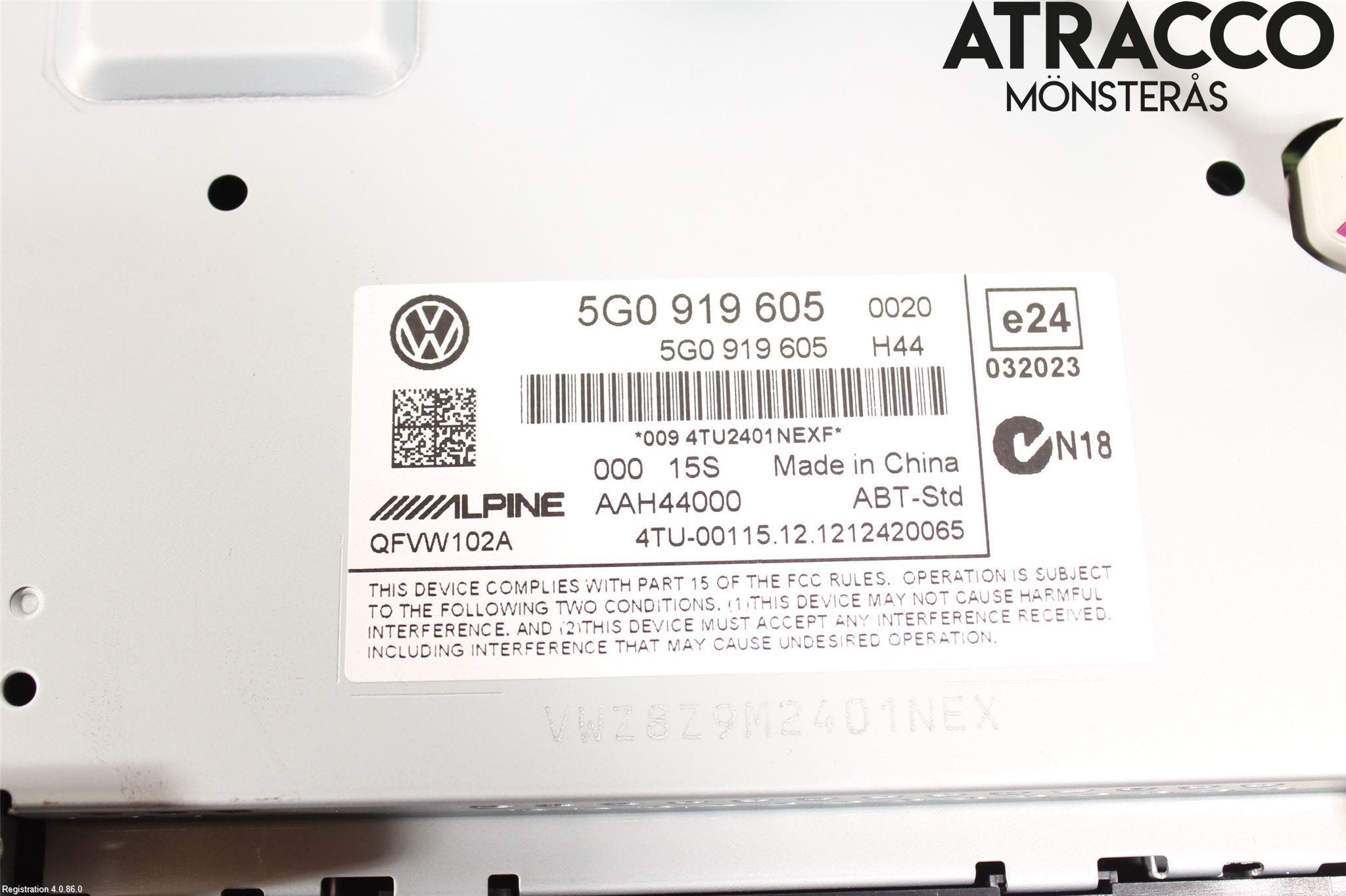 Volkswagen VW GOLF / E-GOLF VII 13-20 Multifunktionsdisplay