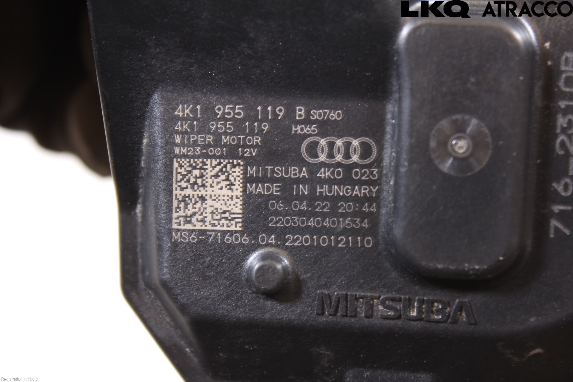 Audi A6/S6 E-TRON 24- Torkarmotor Vindruta