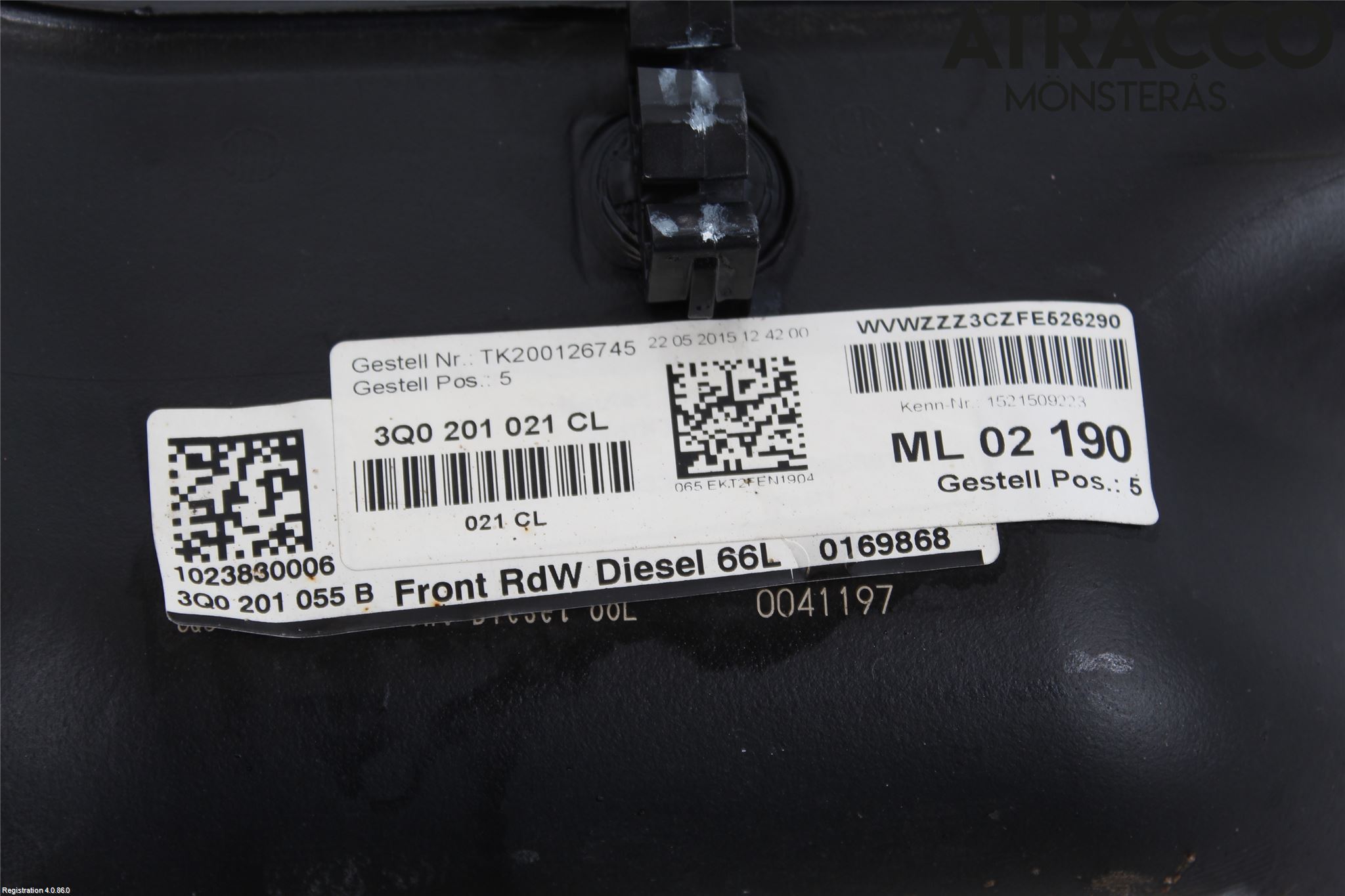 Volkswagen VW PASSAT 15-19 Bränsletank Diesel