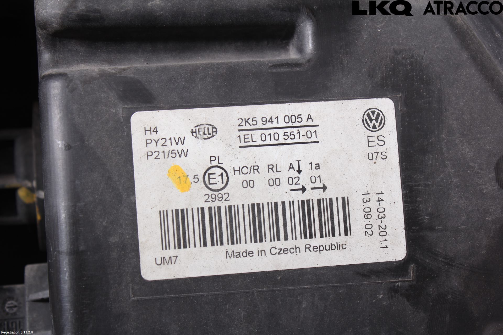Volkswagen VW CADDY 11-15 Strålkastare Vänster