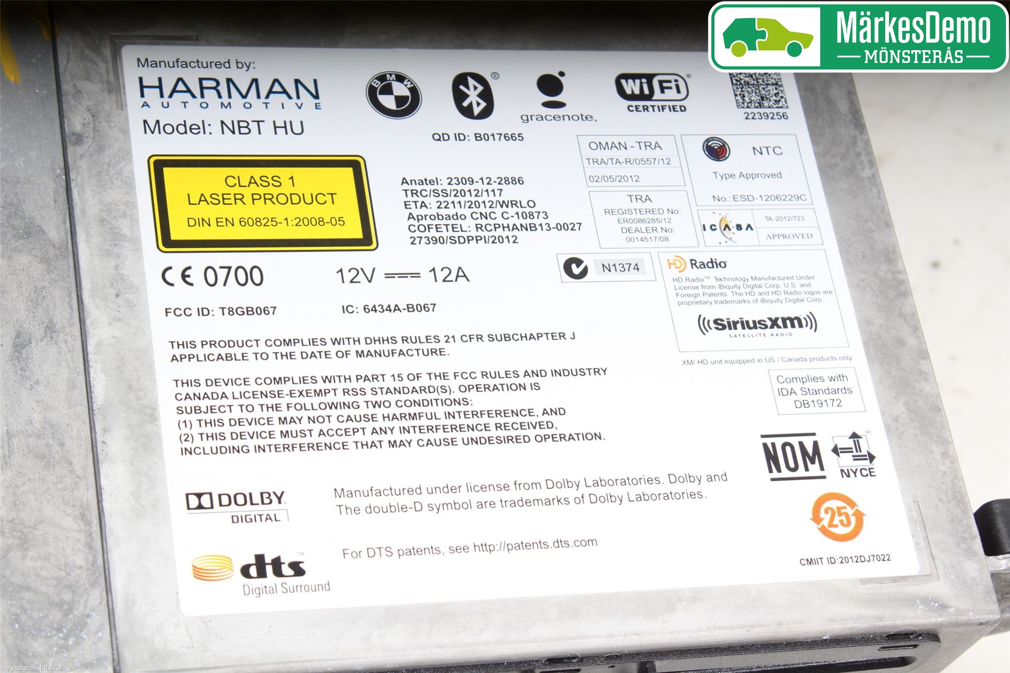 BMW 5 F10/F11/F18 09-17 Cd Radio - Multimediapanel