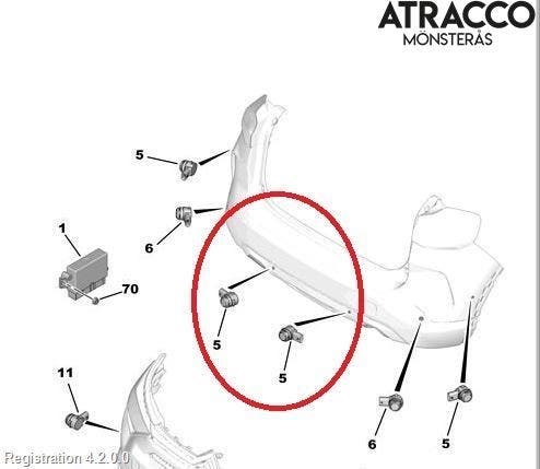 Citroen C4/E-C4 C4X/E-C4X III 21- Parkeringshjälp Backsensor