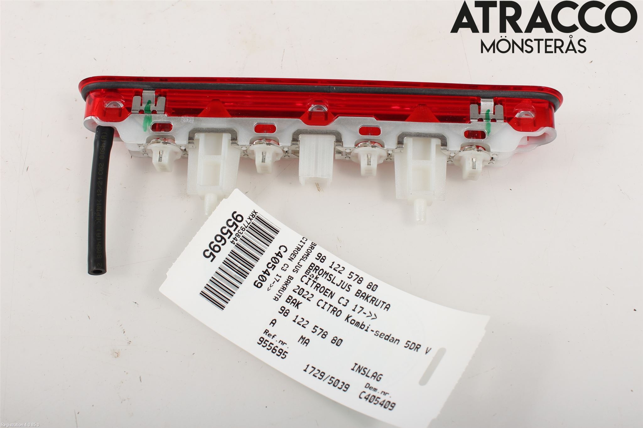 Citroen COTROEN C3 17-24 Bromsljus Bakruta