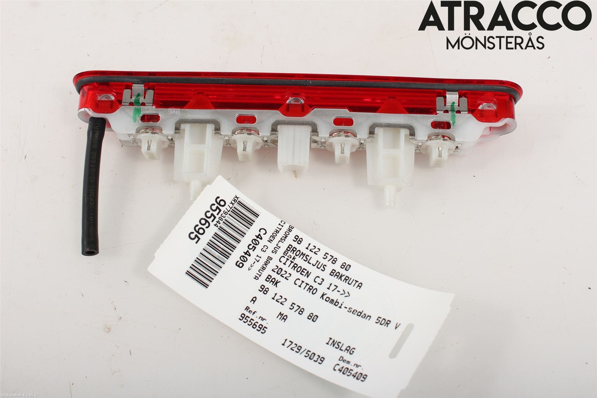 Citroen COTROEN C3 17-24 Bromsljus Bakruta