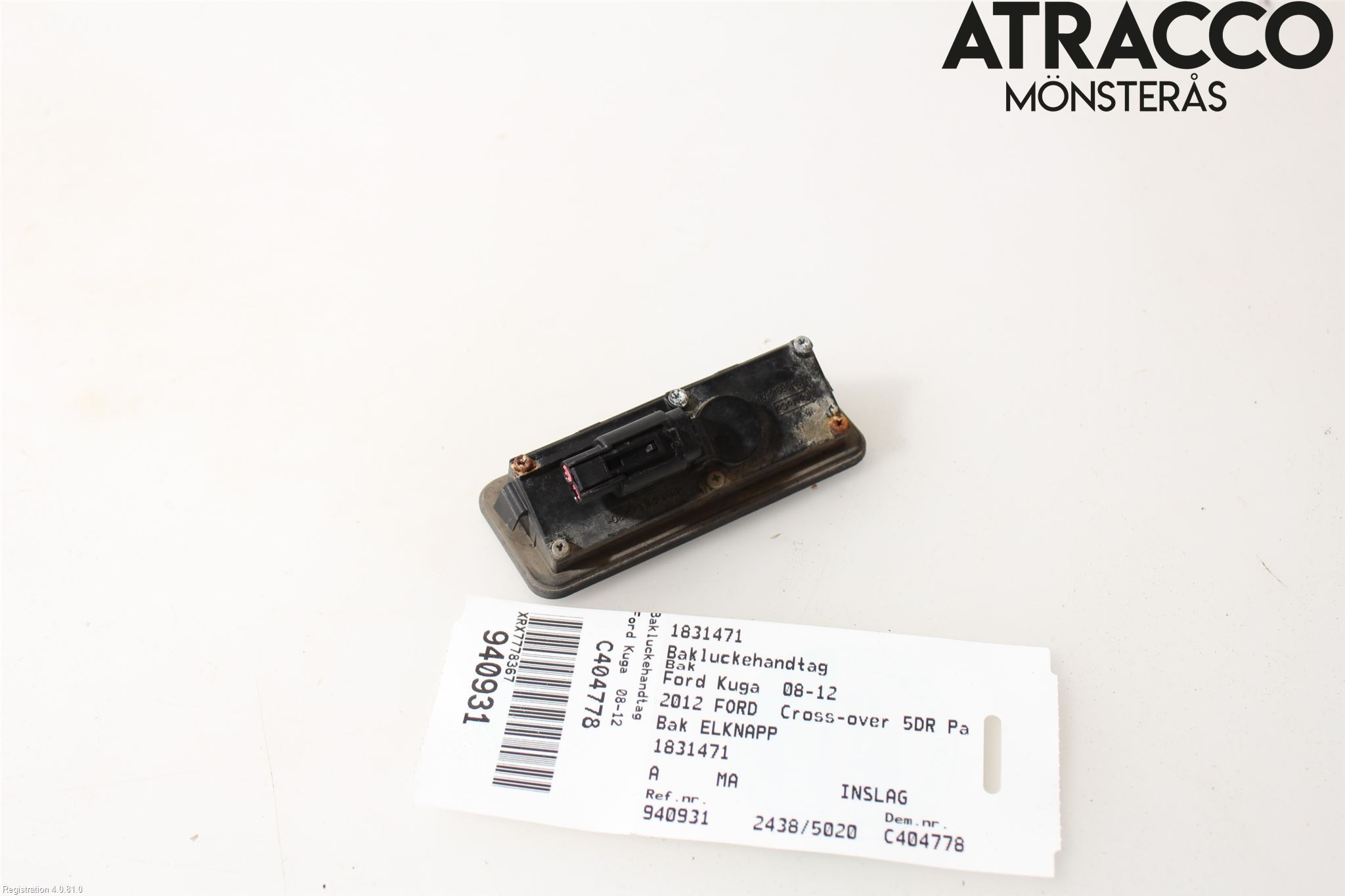 Ford KUGA 08-12 Bakluckehandtag