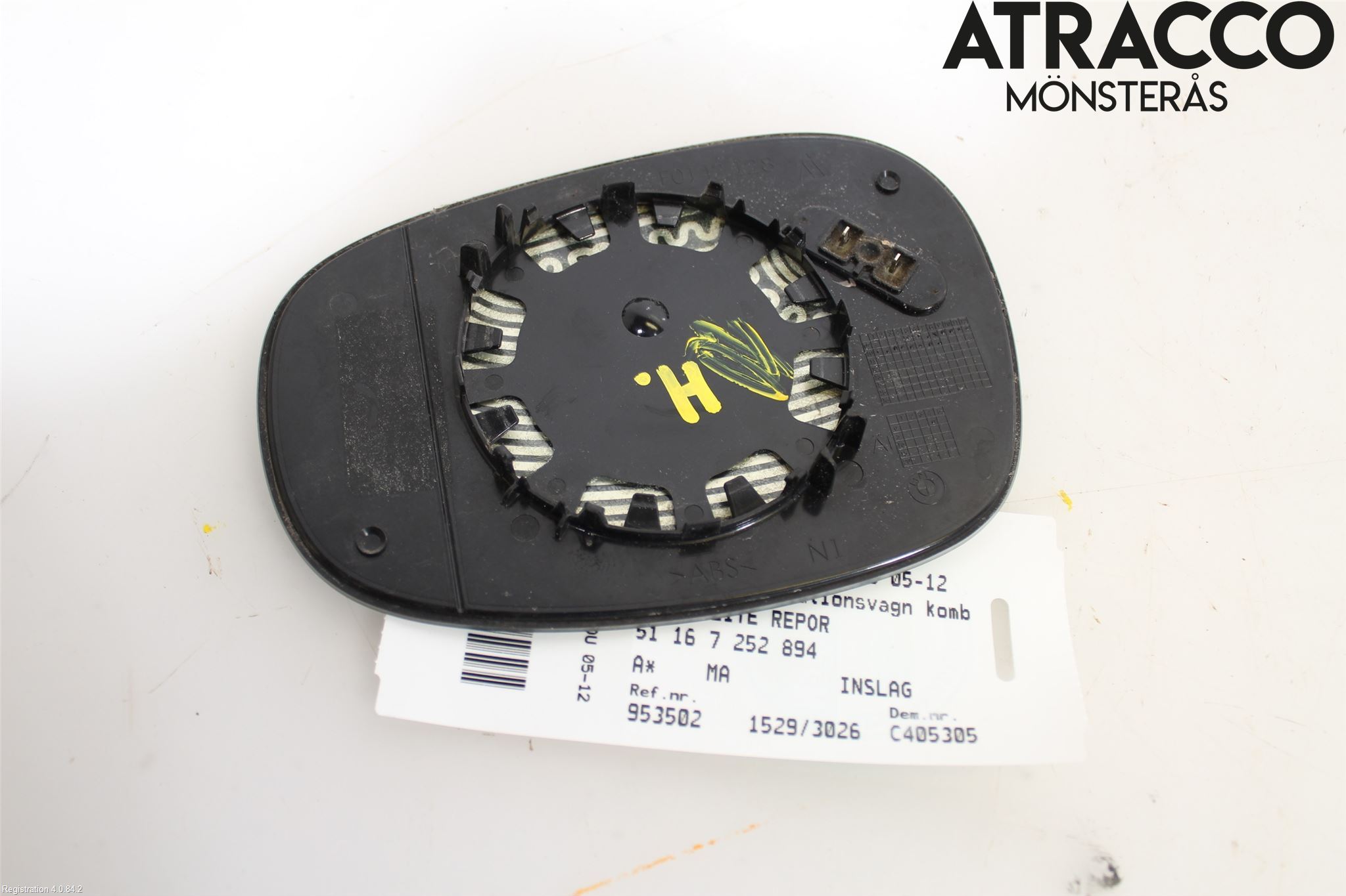 BMW 3 E90/91 SED/TOU 05-12 Spegelglas Hö