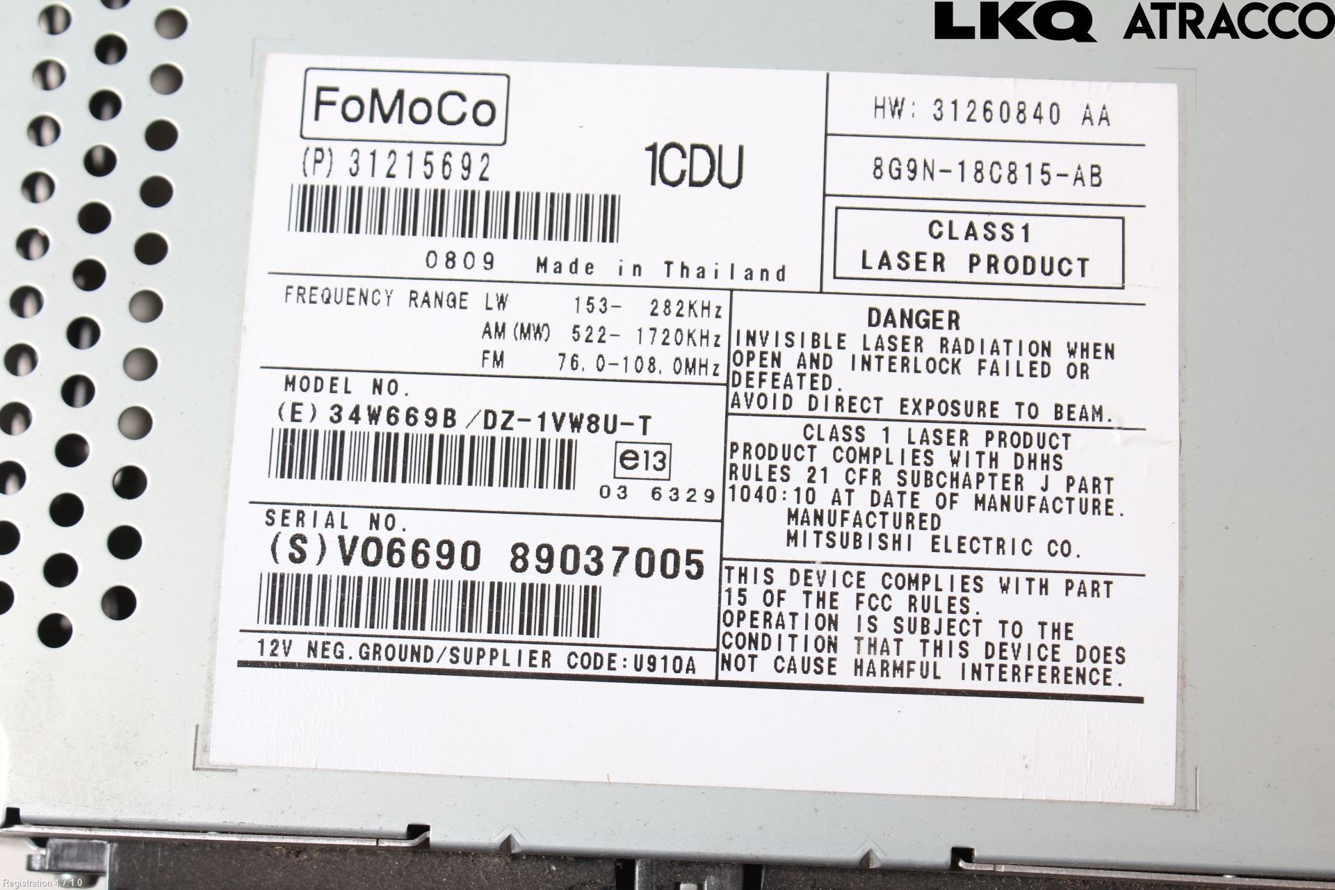 Volvo XC60 09-13 Cd Radio - Multimediapanel