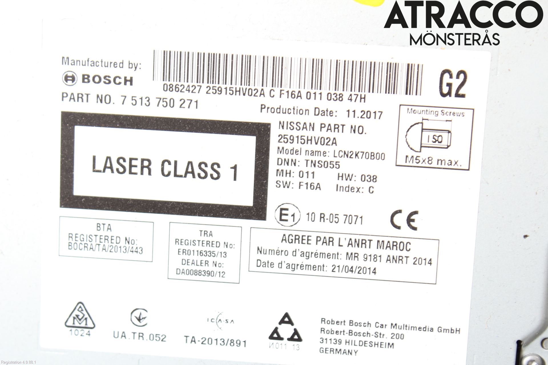 Nissan QASHQAI 17-21 Radio