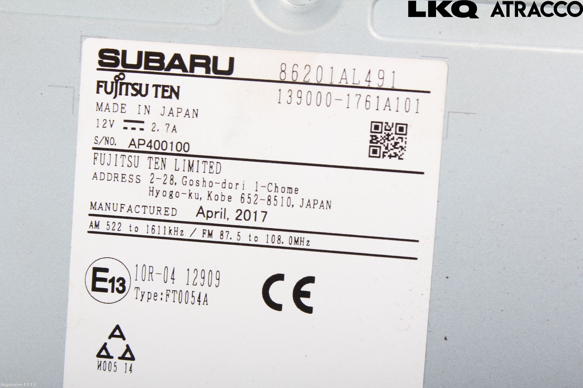 Subaru OUTBACK 15-20 Cd Radio - Multimediapanel