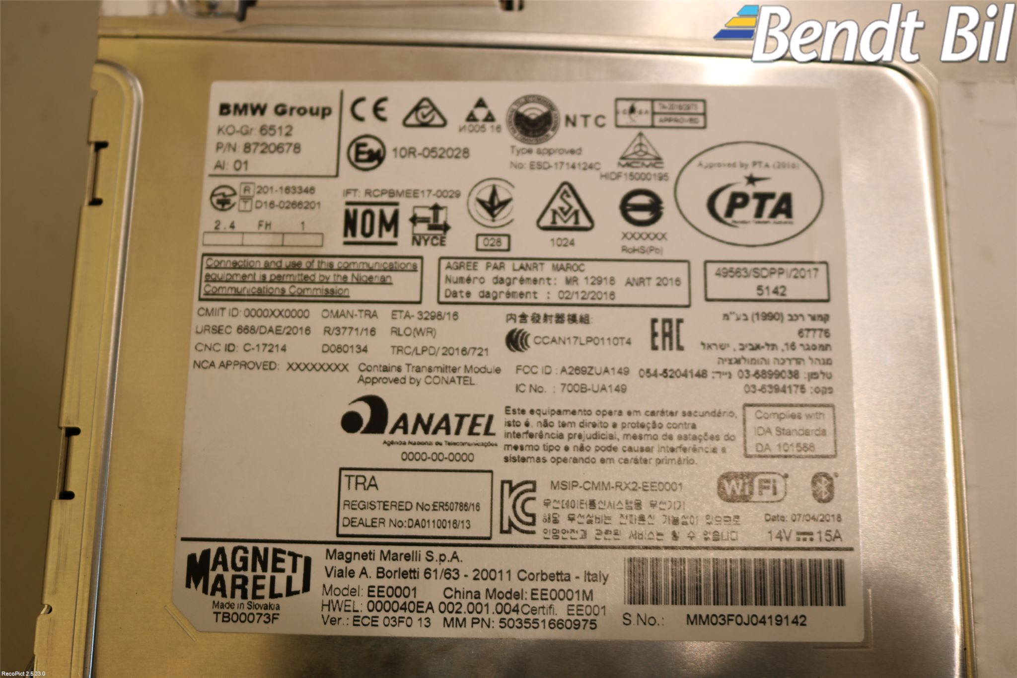 BMW 1 F20/F21 11-19 Radio Övrigt