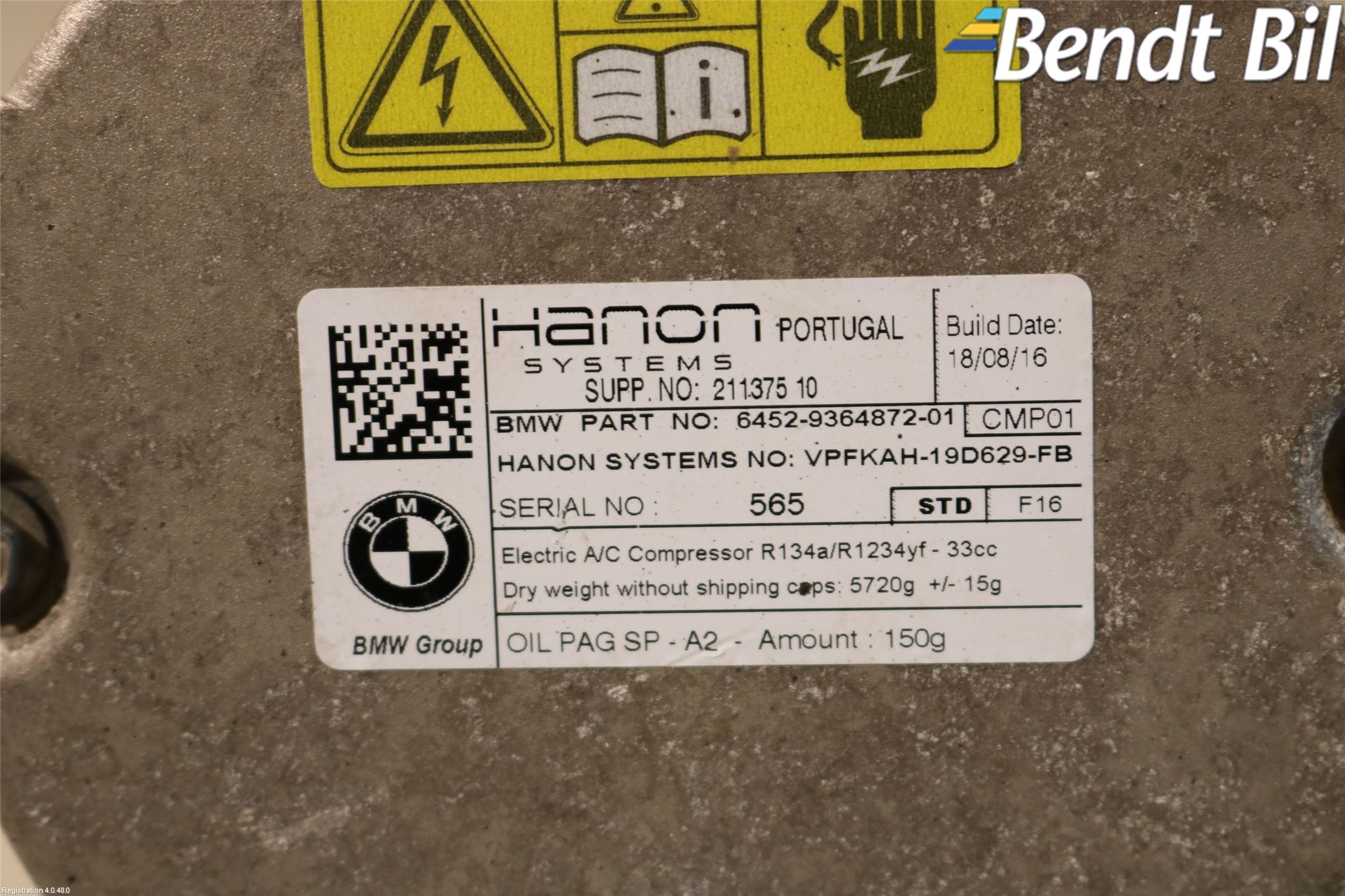 BMW 3 F30/F31/F80 12-19 Ac Kompressor