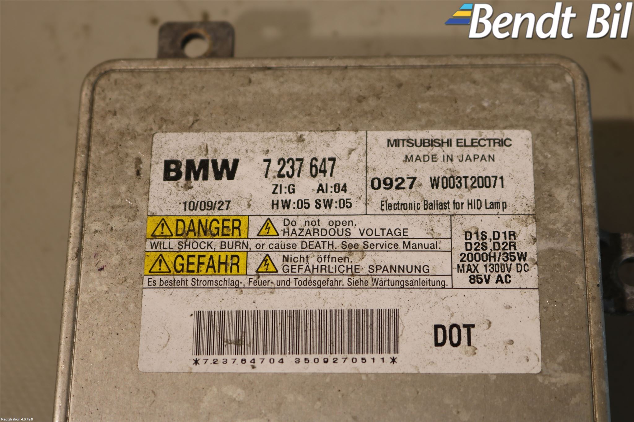 BMW 3 E90/91 SED/TOU 05-12 Styrenhet Strålkastare