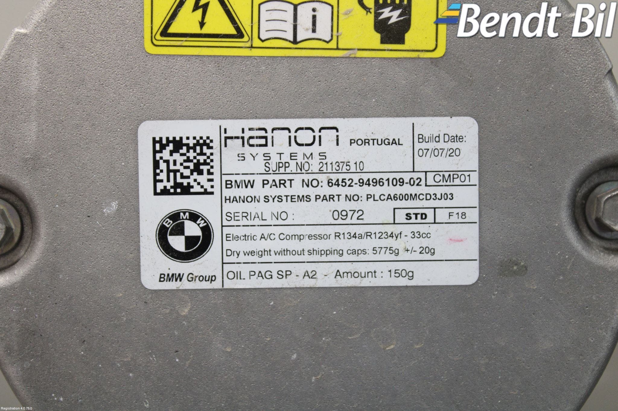 BMW 3 G20/G21/G80/G81 19- Ac Kompressor