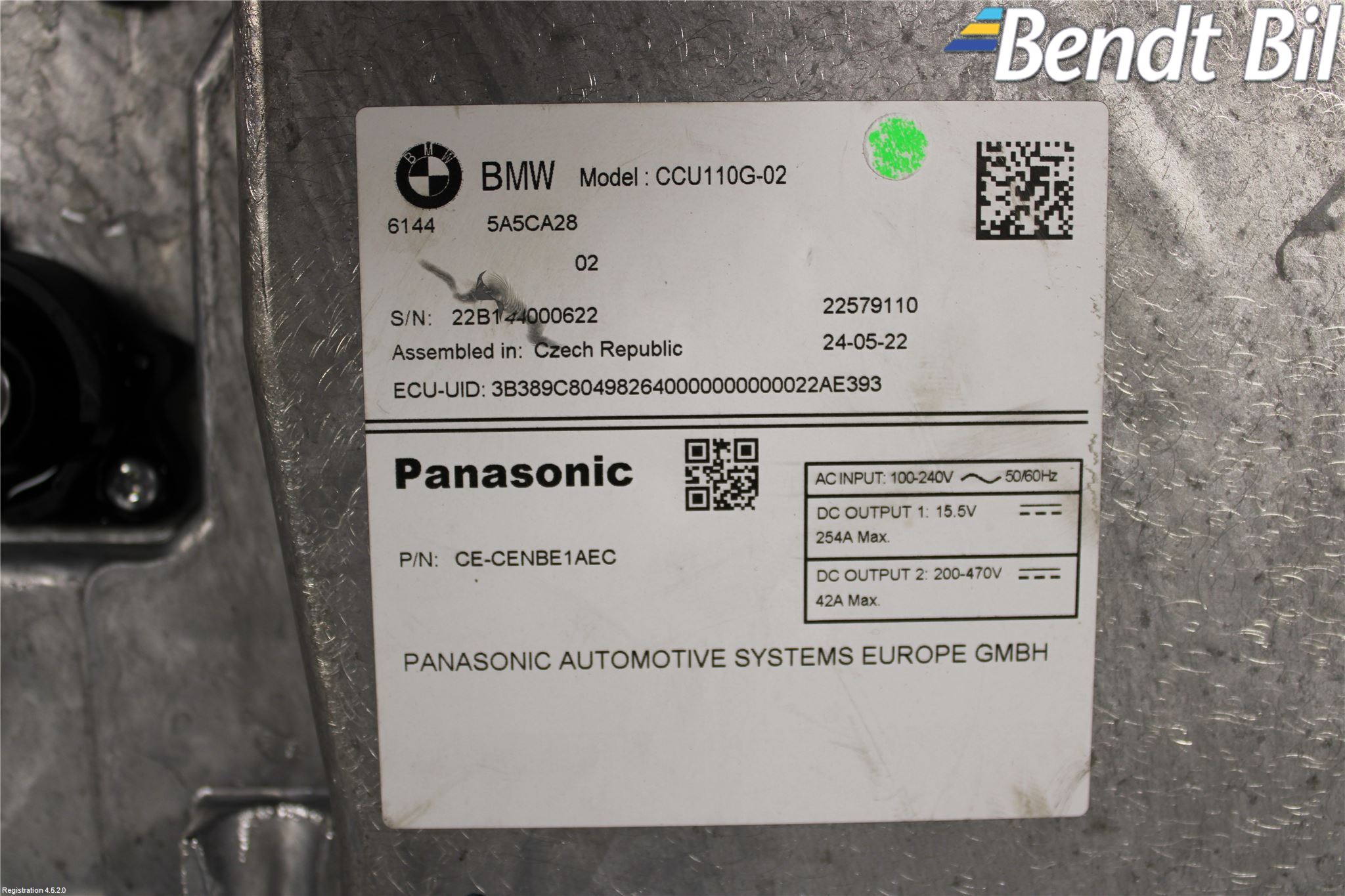 BMW iX I20 22- Batteriladdare Högspänning
