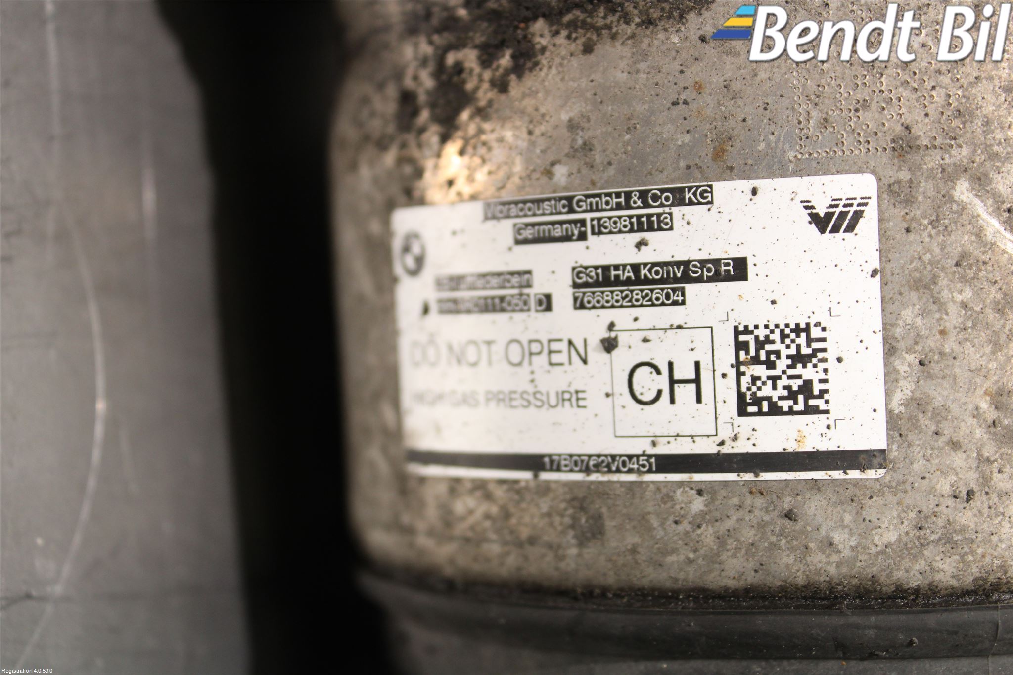 BMW 5 G30/G31/F90 17-23 Nivå-Luftfjädring Bälg