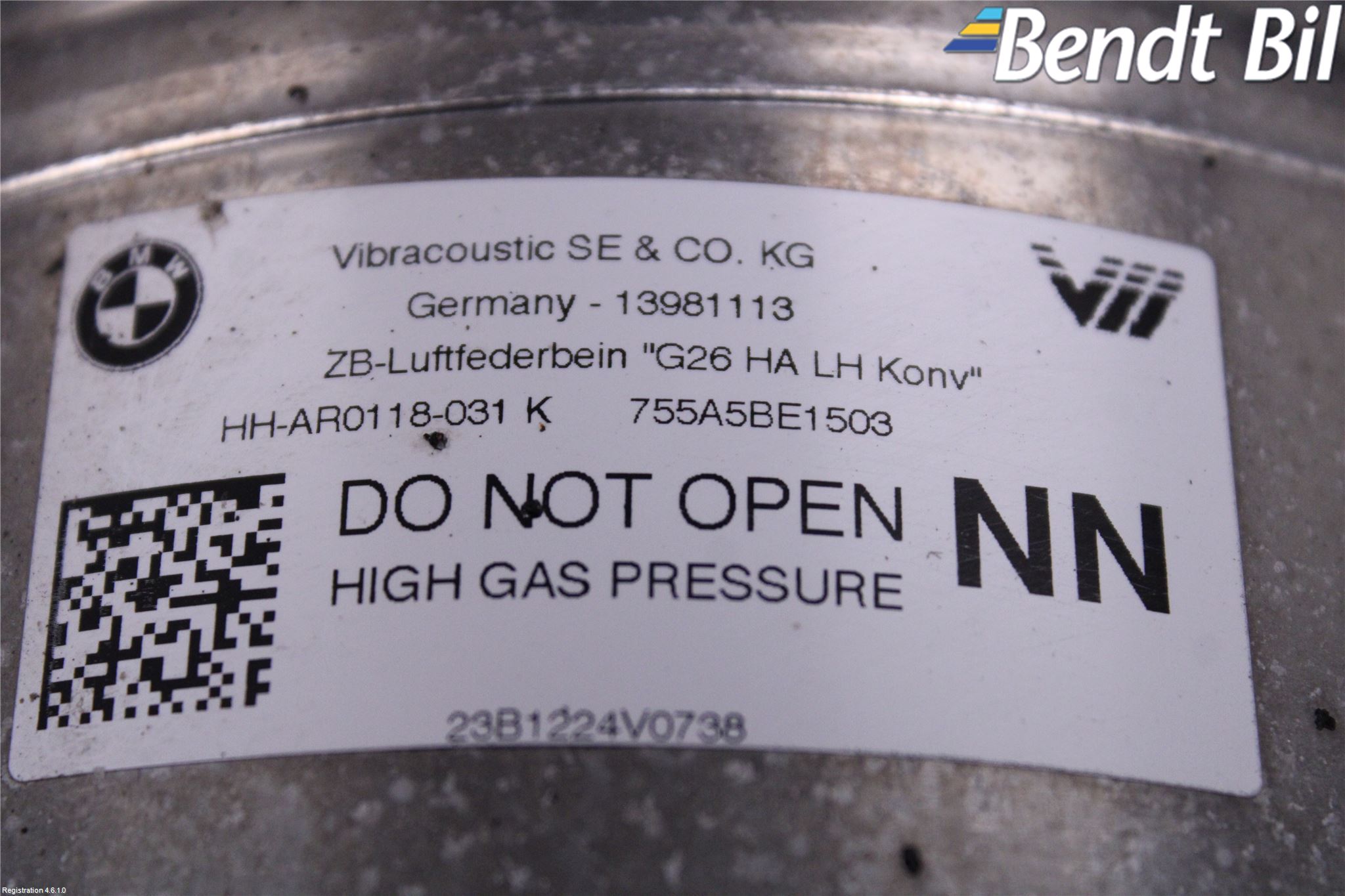 BMW 4/i4 G26 GRAN COUPÉ 21- Nivå-Luftfjädring Bälg