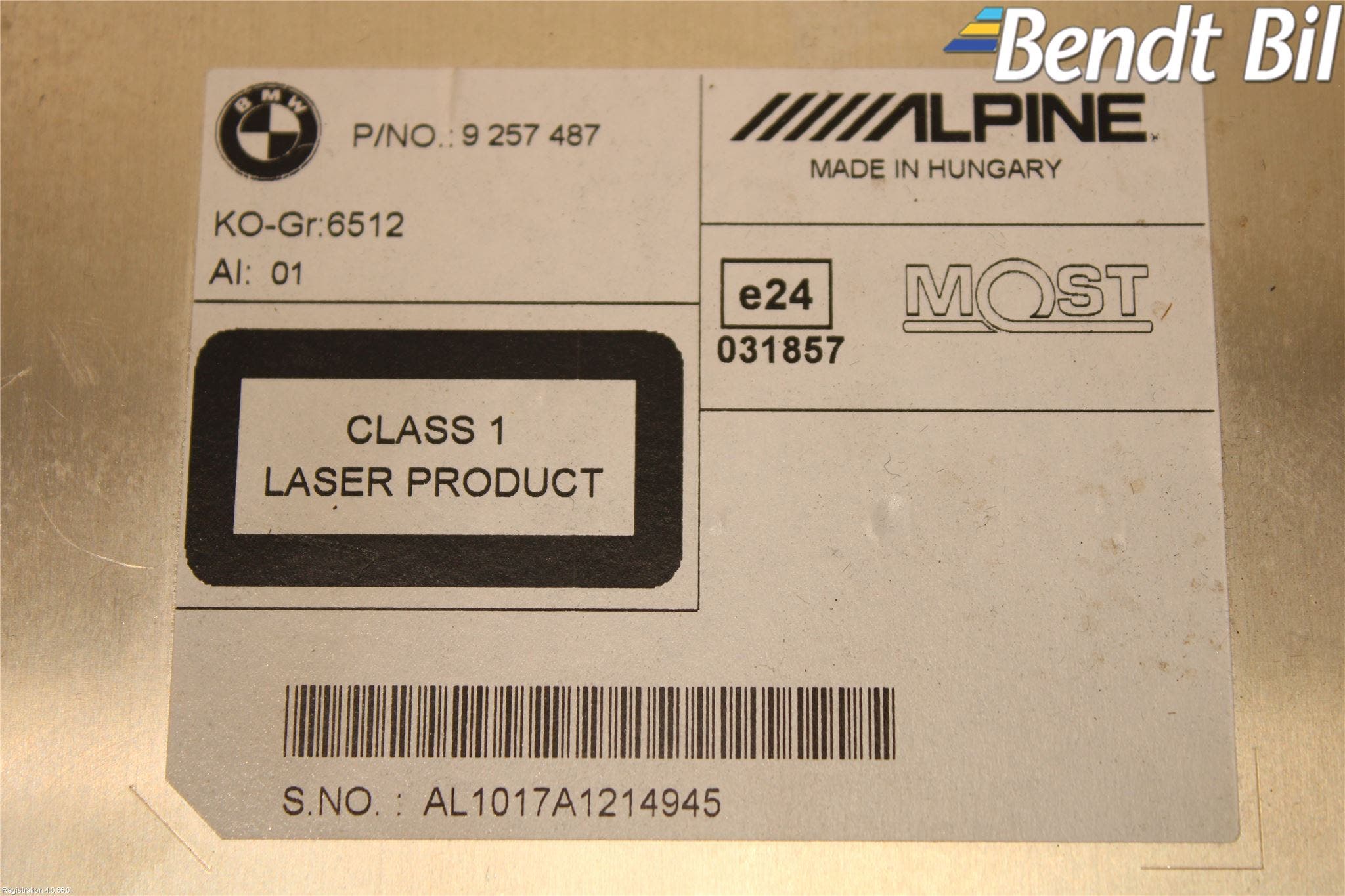 BMW 5 F10/F11/F18 09-17 Cd Radio - Multimediapanel