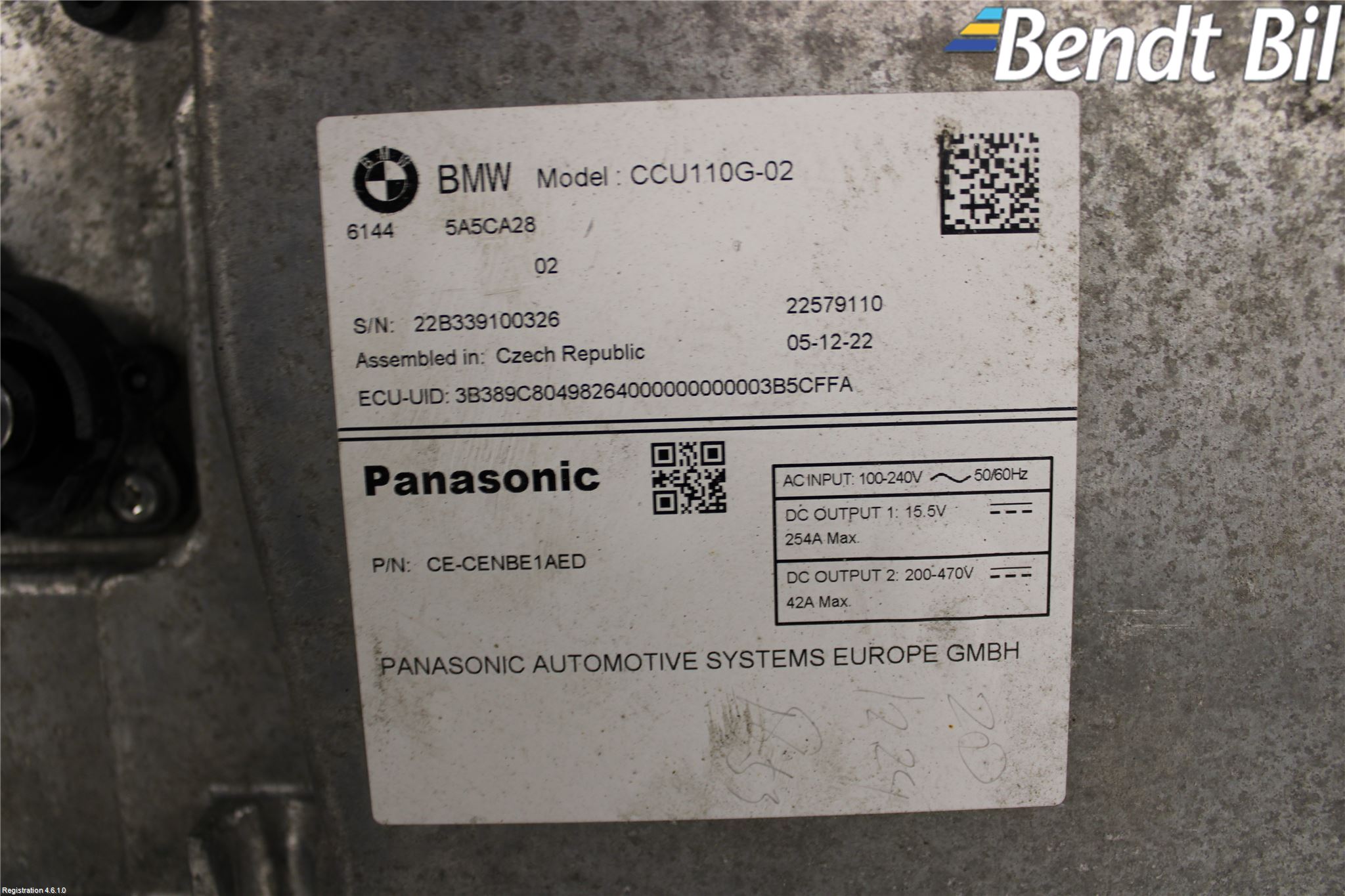 BMW iX3 G08 21- Batteriladdare Högspänning