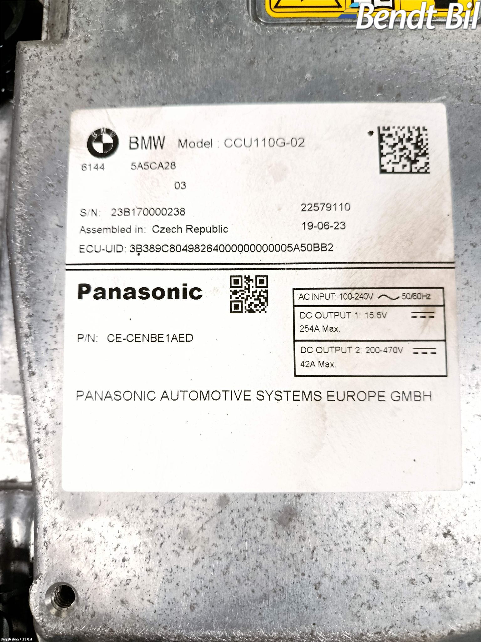BMW 4/i4 G26 GRAN COUPÉ 21- Batteriladdare Högspänning