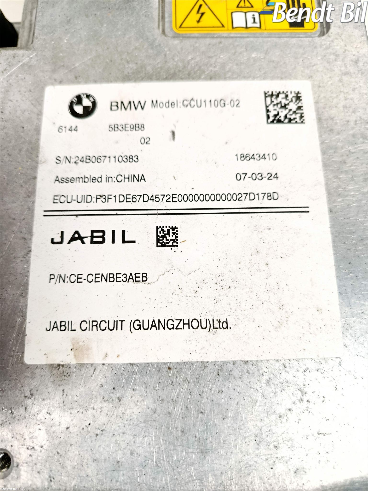 BMW 4/i4 G26 GRAN COUPÉ 21- Batteriladdare Högspänning
