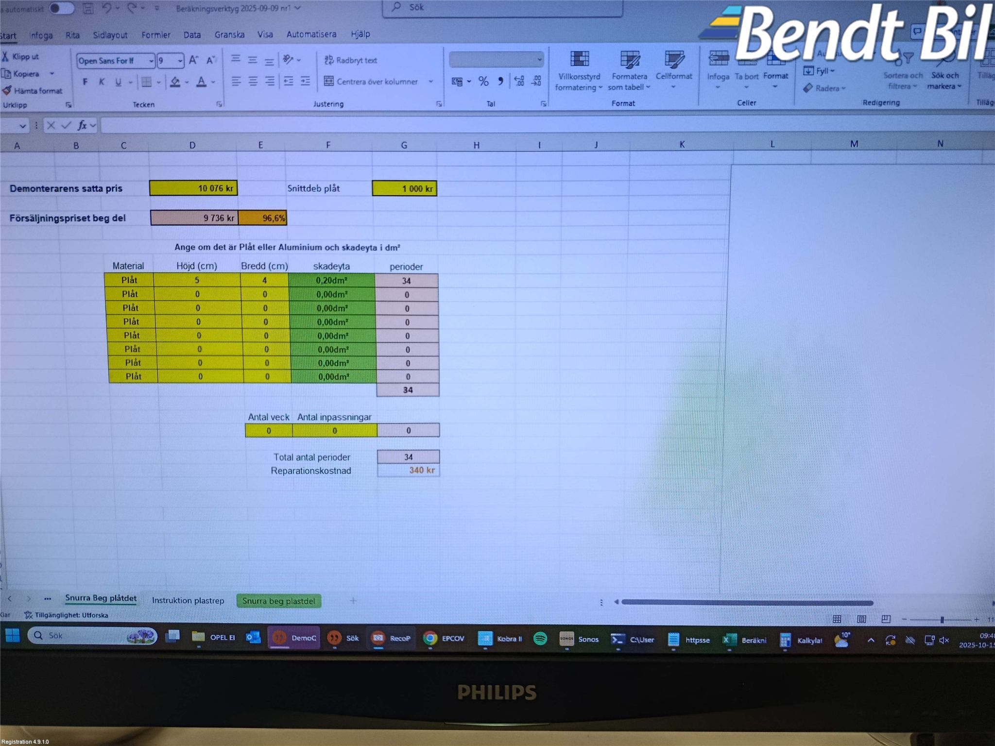 Opel ASTRA J 10-15 Dörr Bak Höger