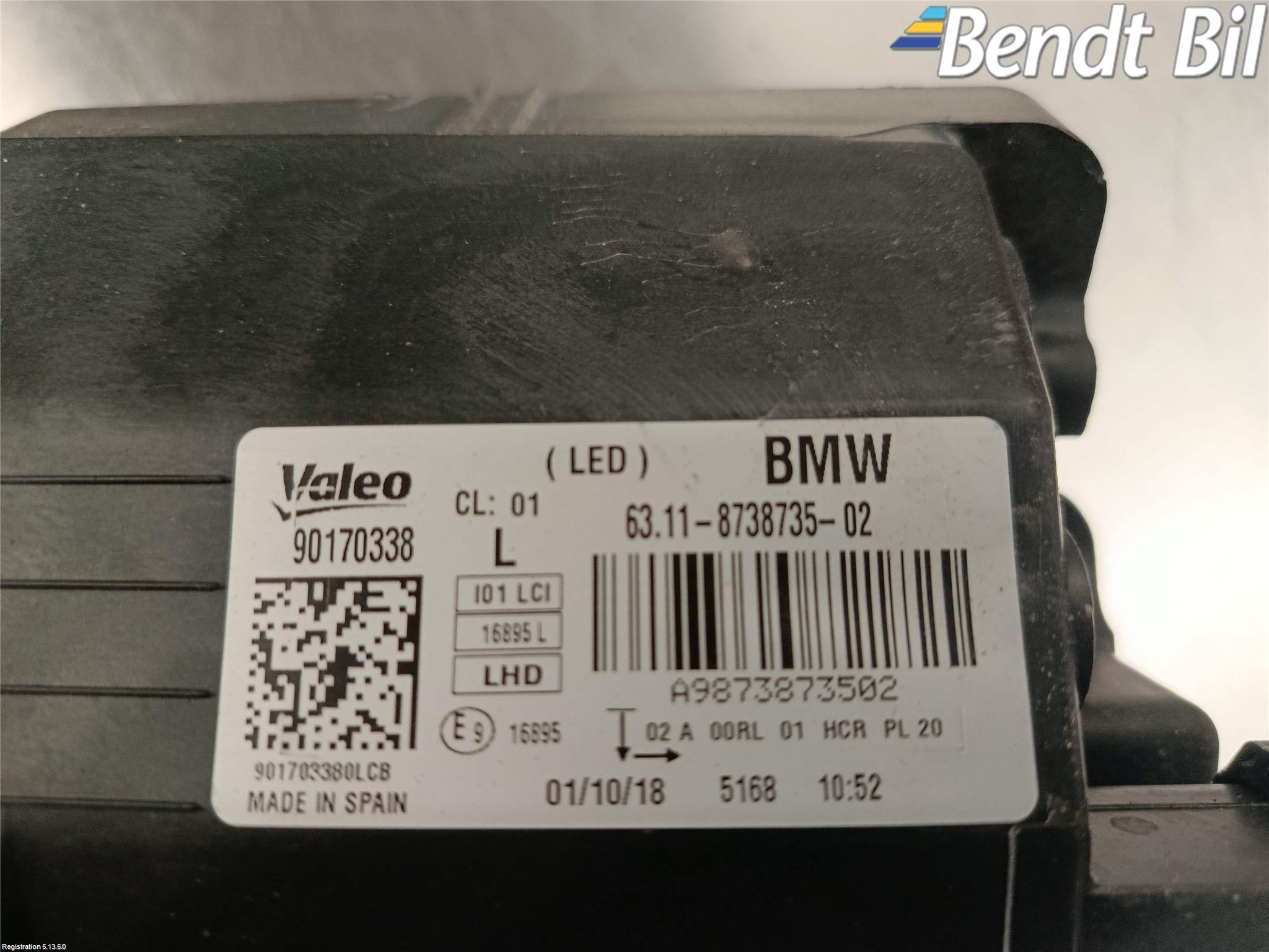 BMW i3 I01 13-22 Strålkastare Vänster
