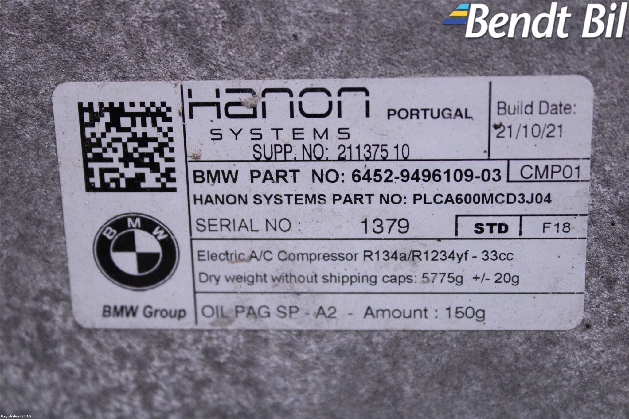 BMW 5 G30/G31/F90 17-23 Ac Kompressor