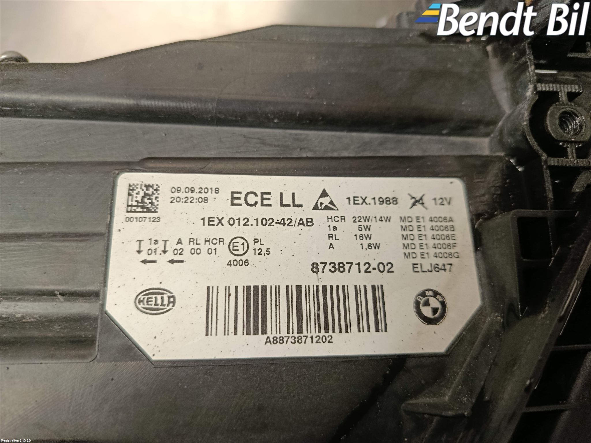 BMW 3 F30/F31/F80 12-19 Strålkastare Höger