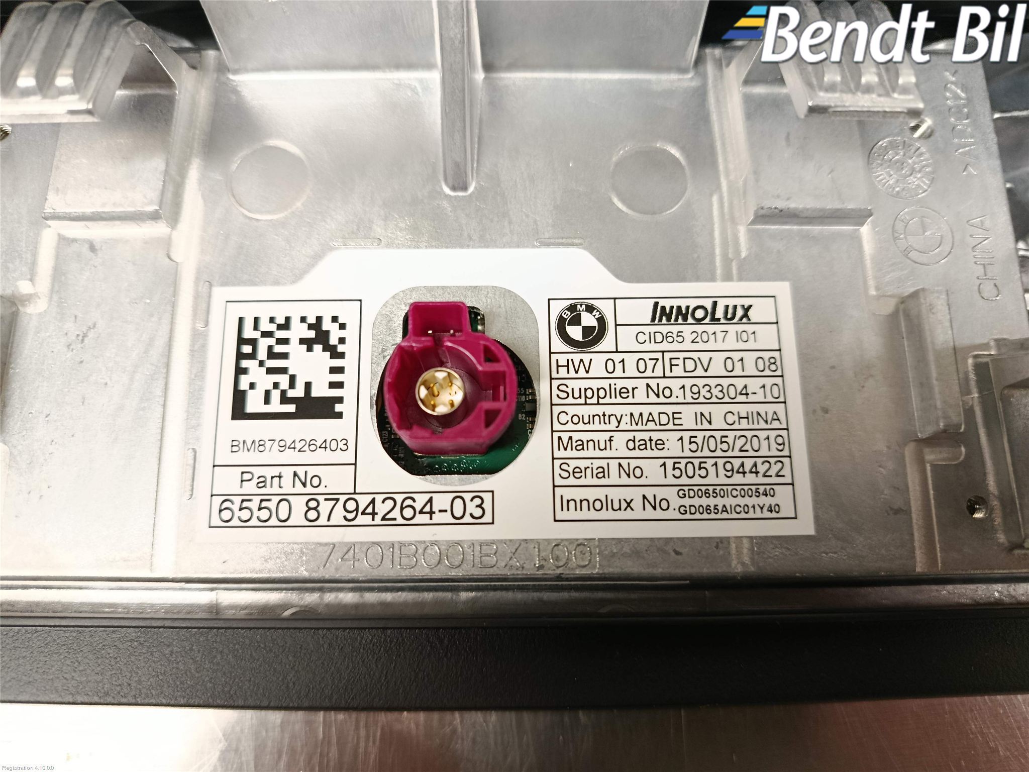 BMW i3 I01 13-22 Bildskärm