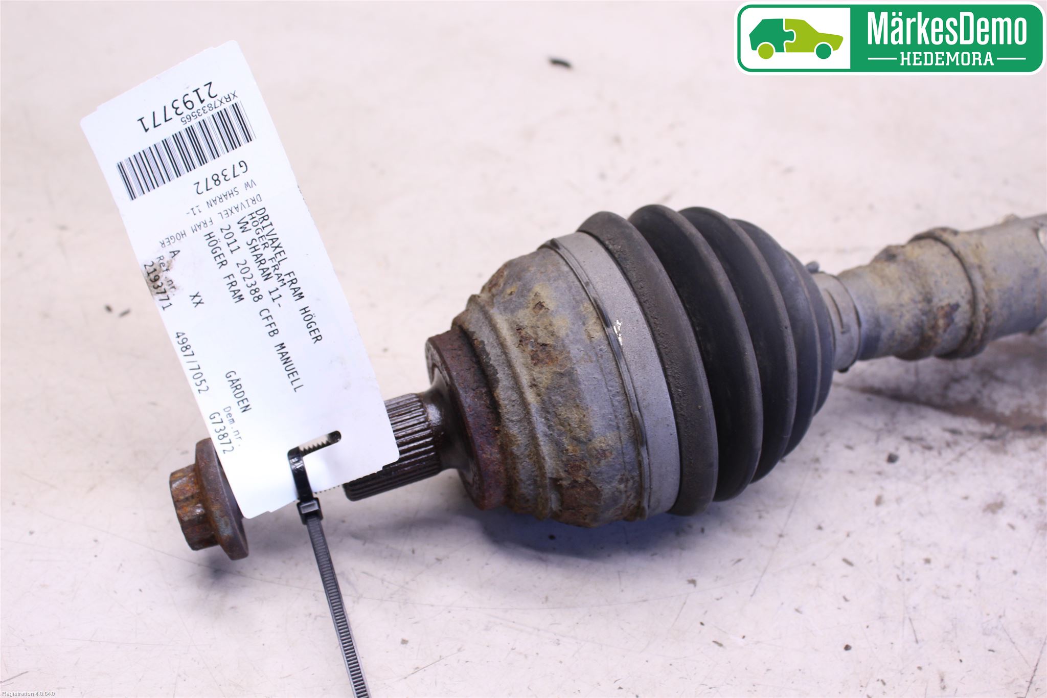 Volkswagen VW SHARAN 11- Drivaxel Fram Höger