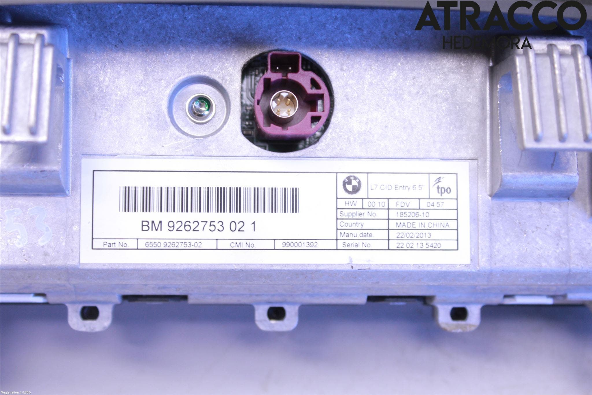 BMW 3 F30/F31/F80 12-19 Bildskärm