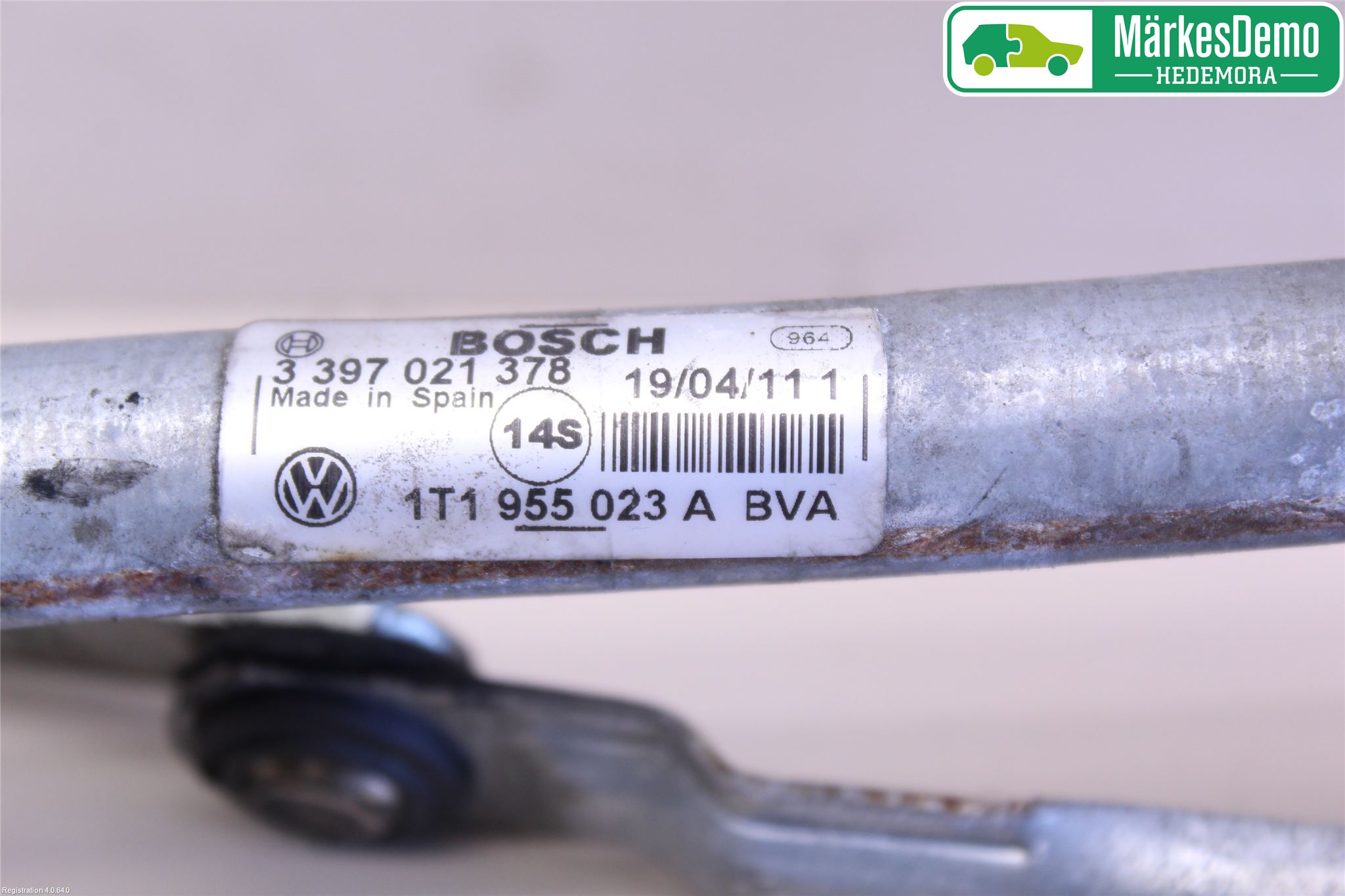 Volkswagen VW TOURAN 10-15 Torkarmekanism Vindruta