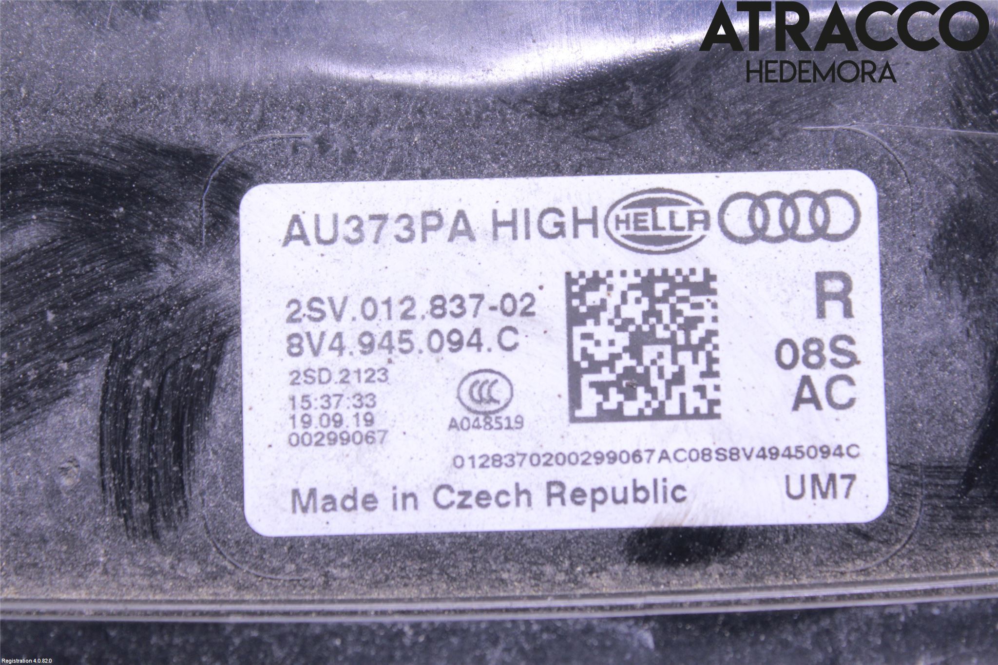 Audi A3/S3 8V 13-20 Bakljus Lucka Hö
