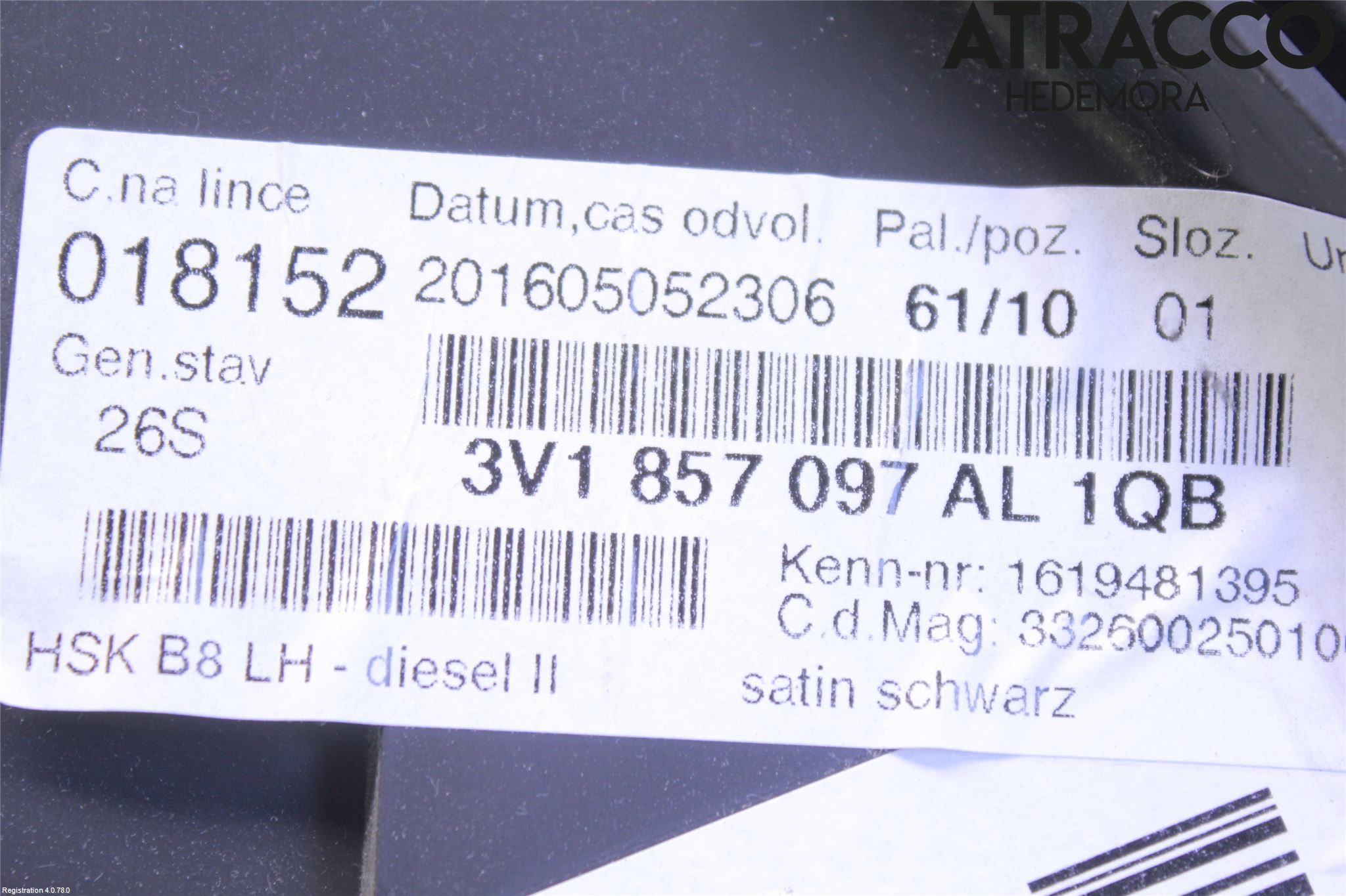 Skoda SUPERB 16-24 Handskfack
