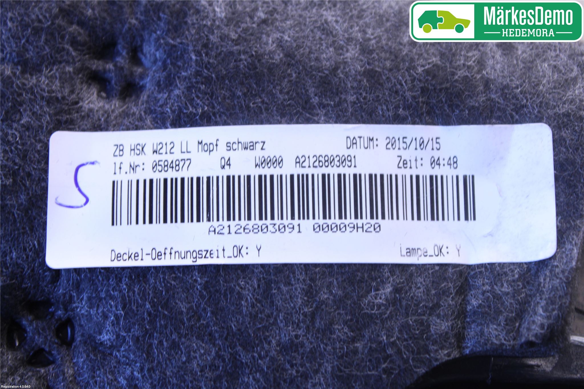Mercedes-Benz MB E-KLASS (W212) 09-16 Handskfack