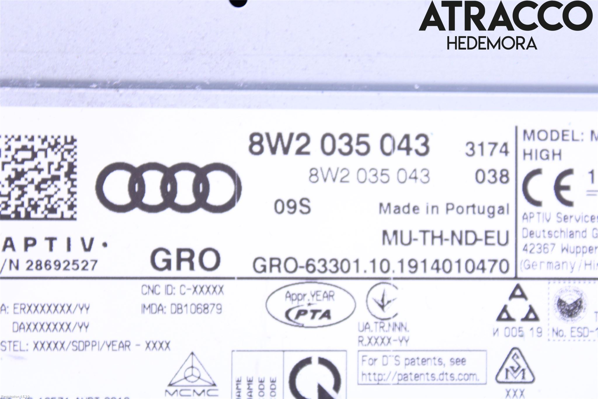 Audi A4/S4 B9 16-19 Cd Radio - Multimediapanel