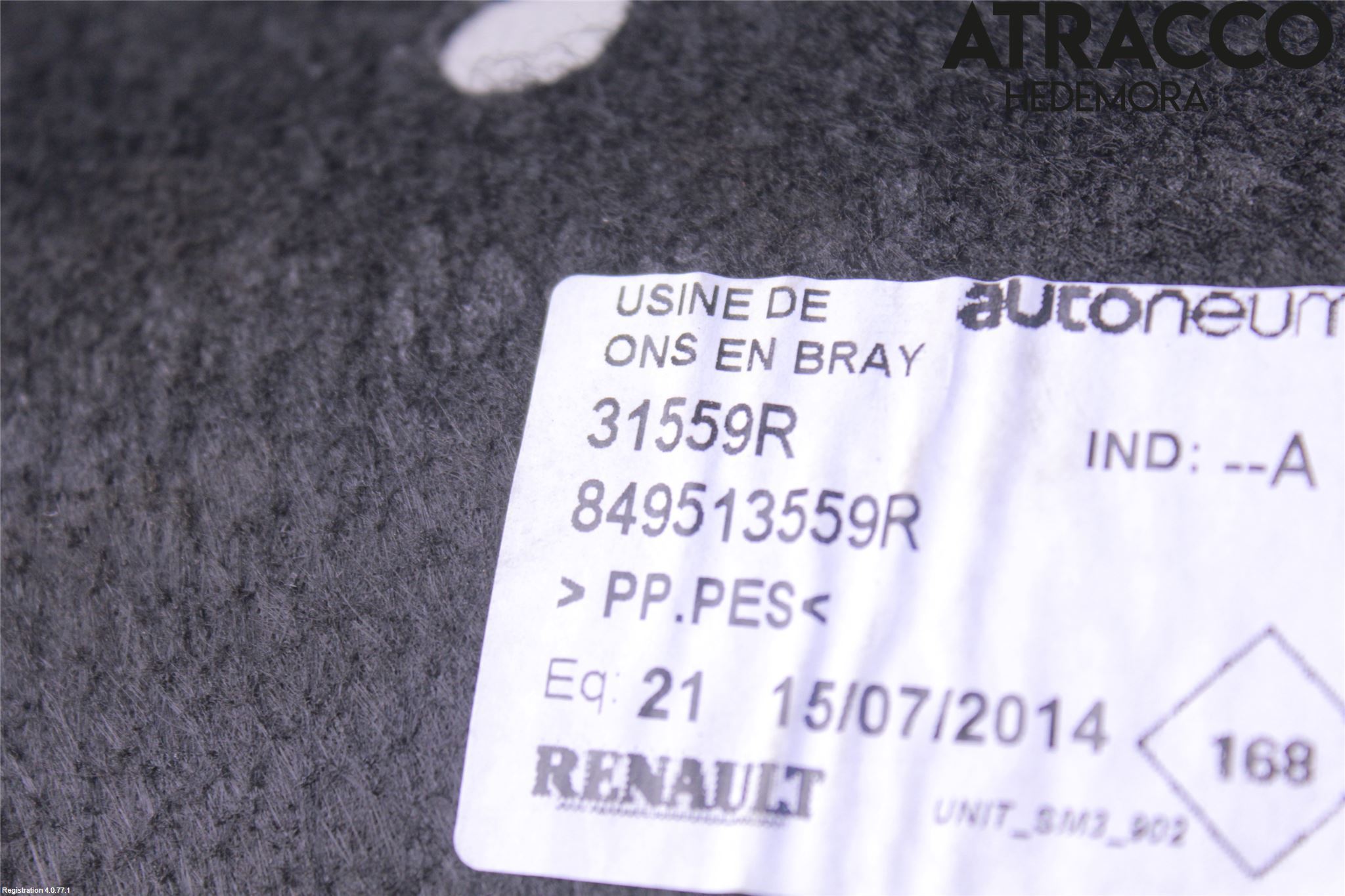 Renault ZOE/E-TECH 13- Inredning Bakluckeklädsel