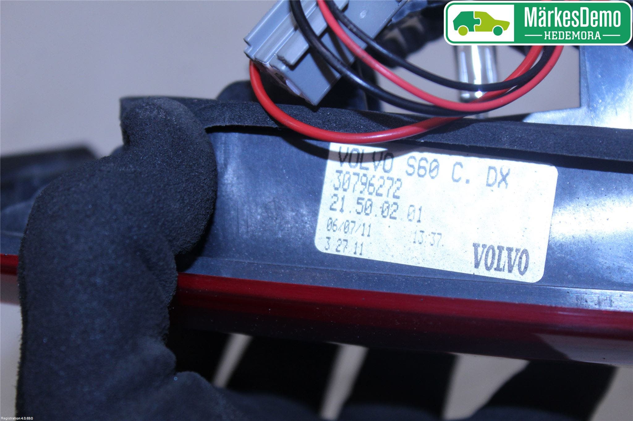 Volvo S60 11-13 Bakljus Lucka Hö