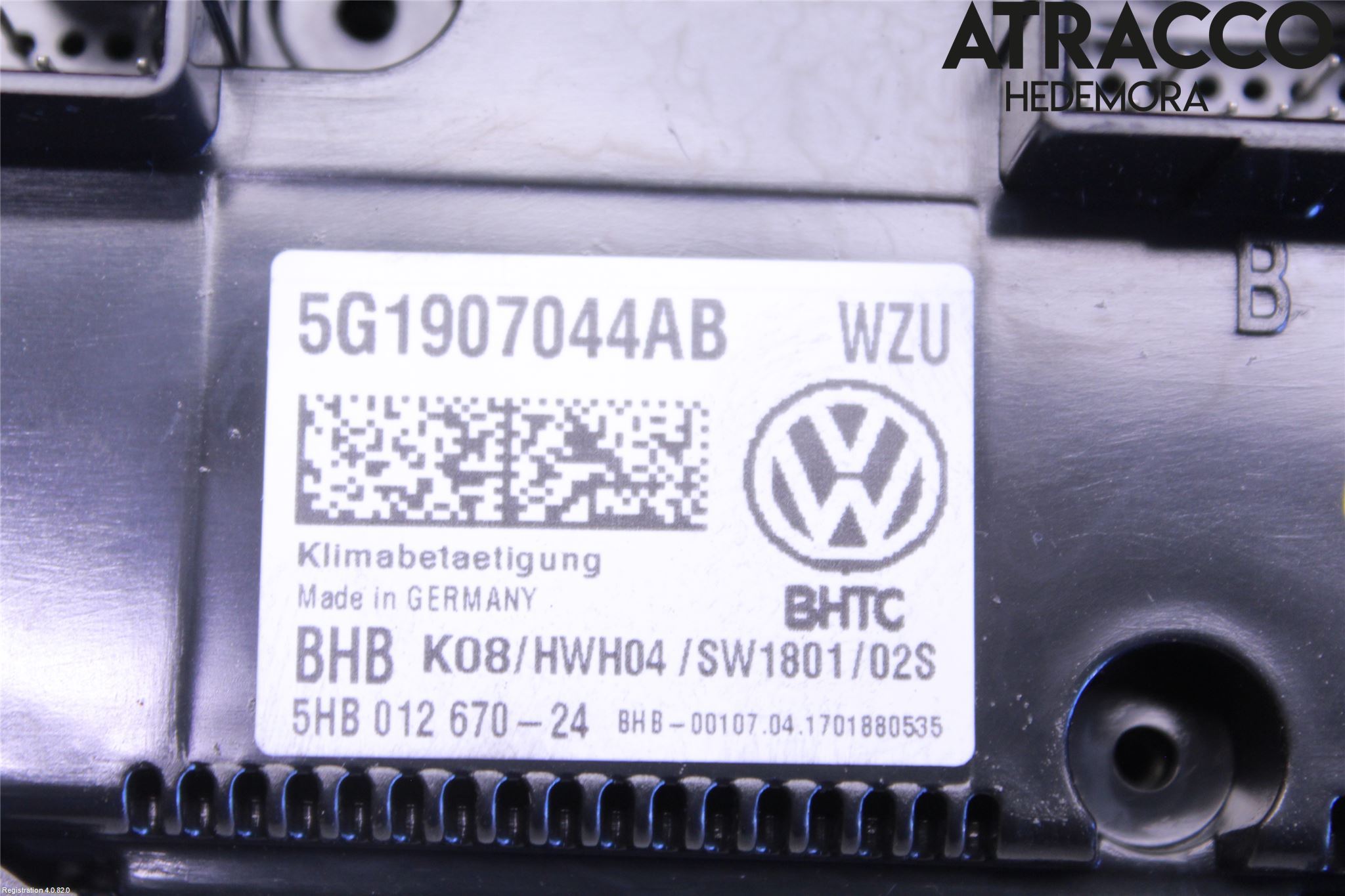 Volkswagen VW GOLF / E-GOLF VII 13-20 Ac Styrenhet Ac Manöveren